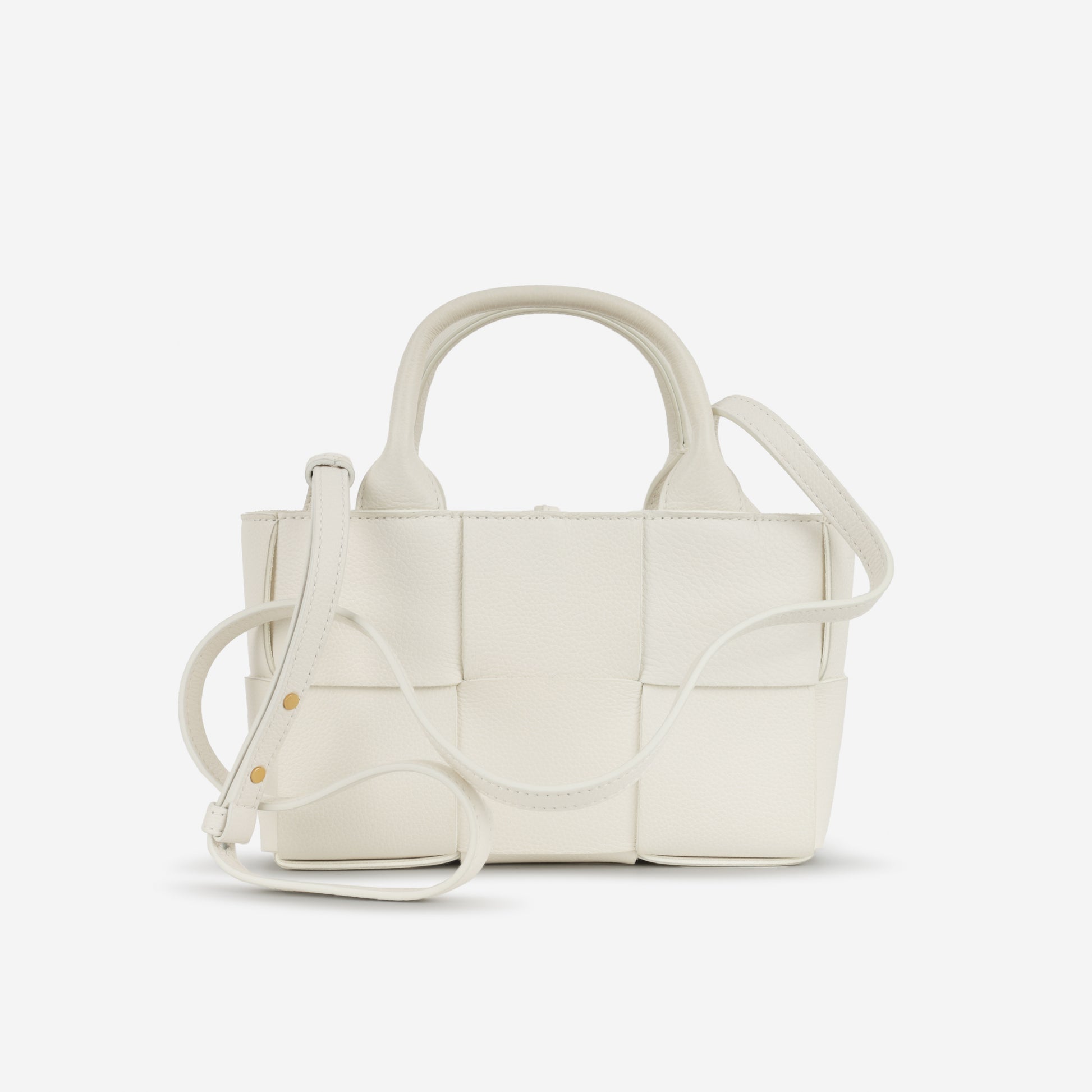 Bottega Veneta Candy Arco Tote - White Intrecciato | Gold Hardware - Bagista