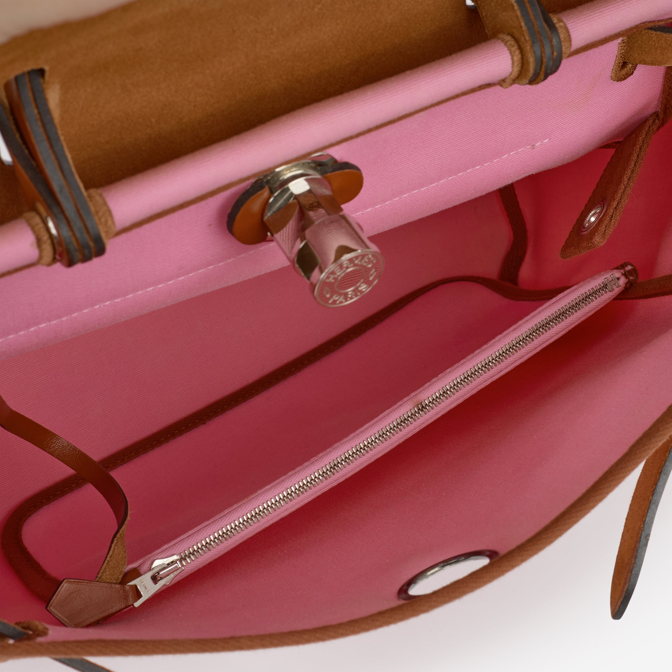 Hermès Herbag 31 - Bubblegum Canvas / Cuivre Hunter | Palladium