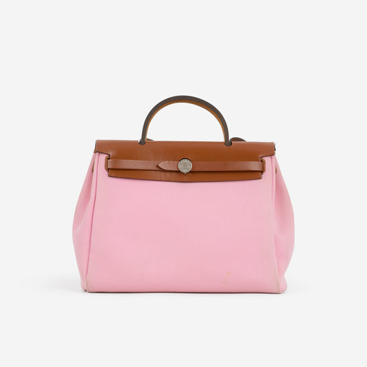 Hermès Herbag 31 - Bubblegum Canvas / Cuivre Hunter | Palladium Hardware - Bagista