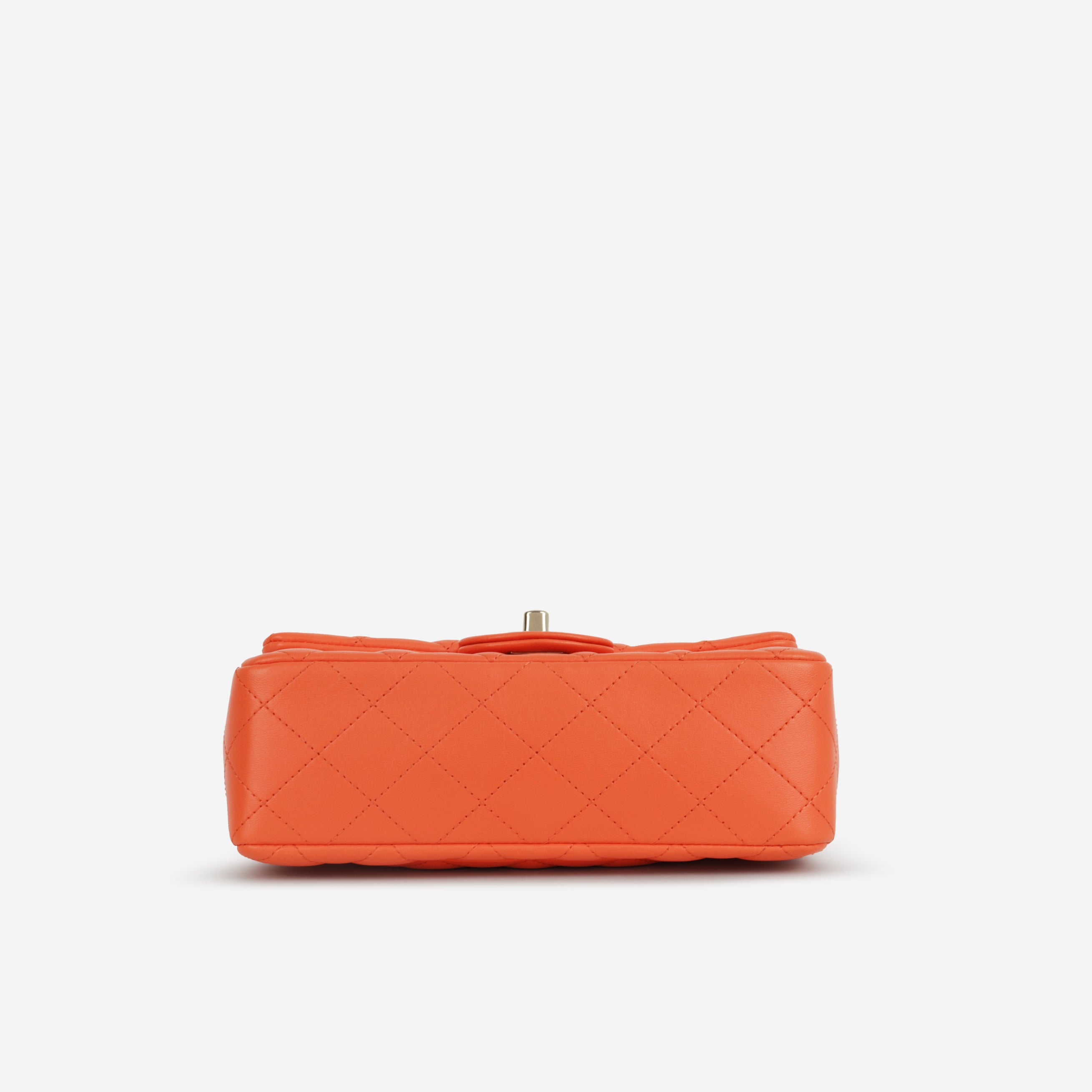 Chanel Mini Rectangular - Orange Lambskin | Champagne Gold