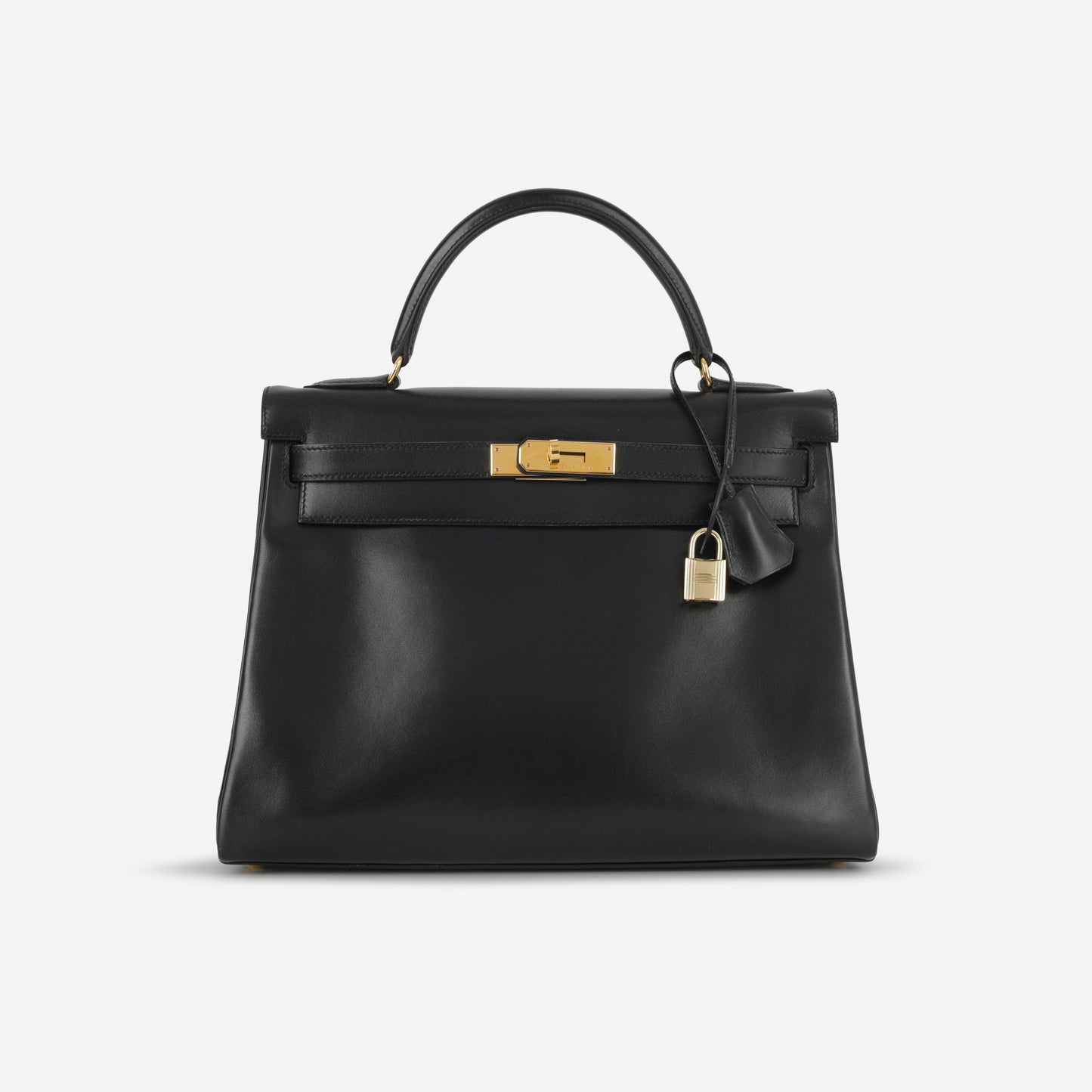 Hermès Vintage Kelly 32 Retourne - Black Box Calf | Gold Hardware