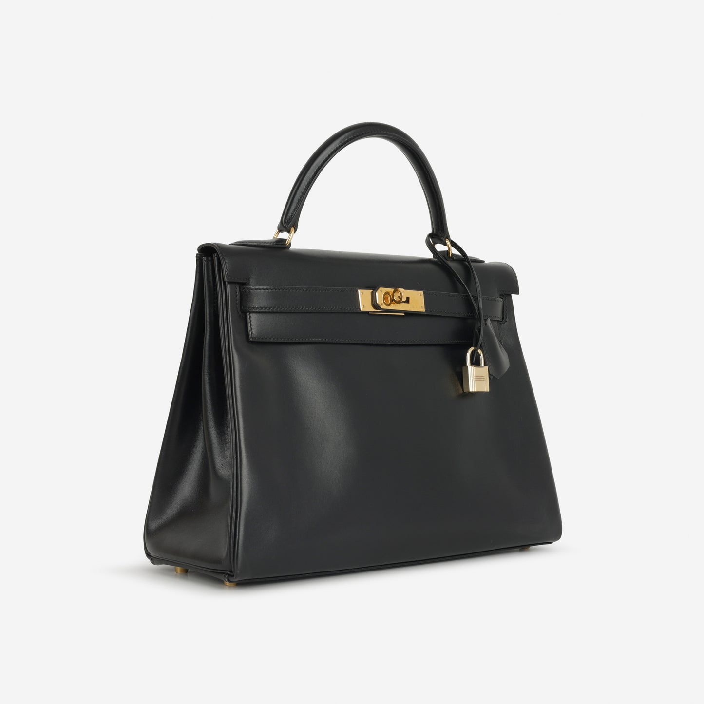Hermès Vintage Kelly 32 Retourne - Black Box Calf | Gold Hardware