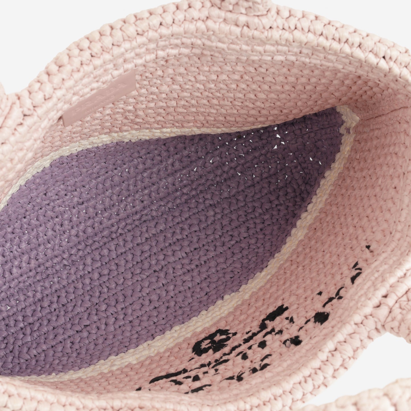 Prada Small Crochet Tote Bag - Alabaster / Purple