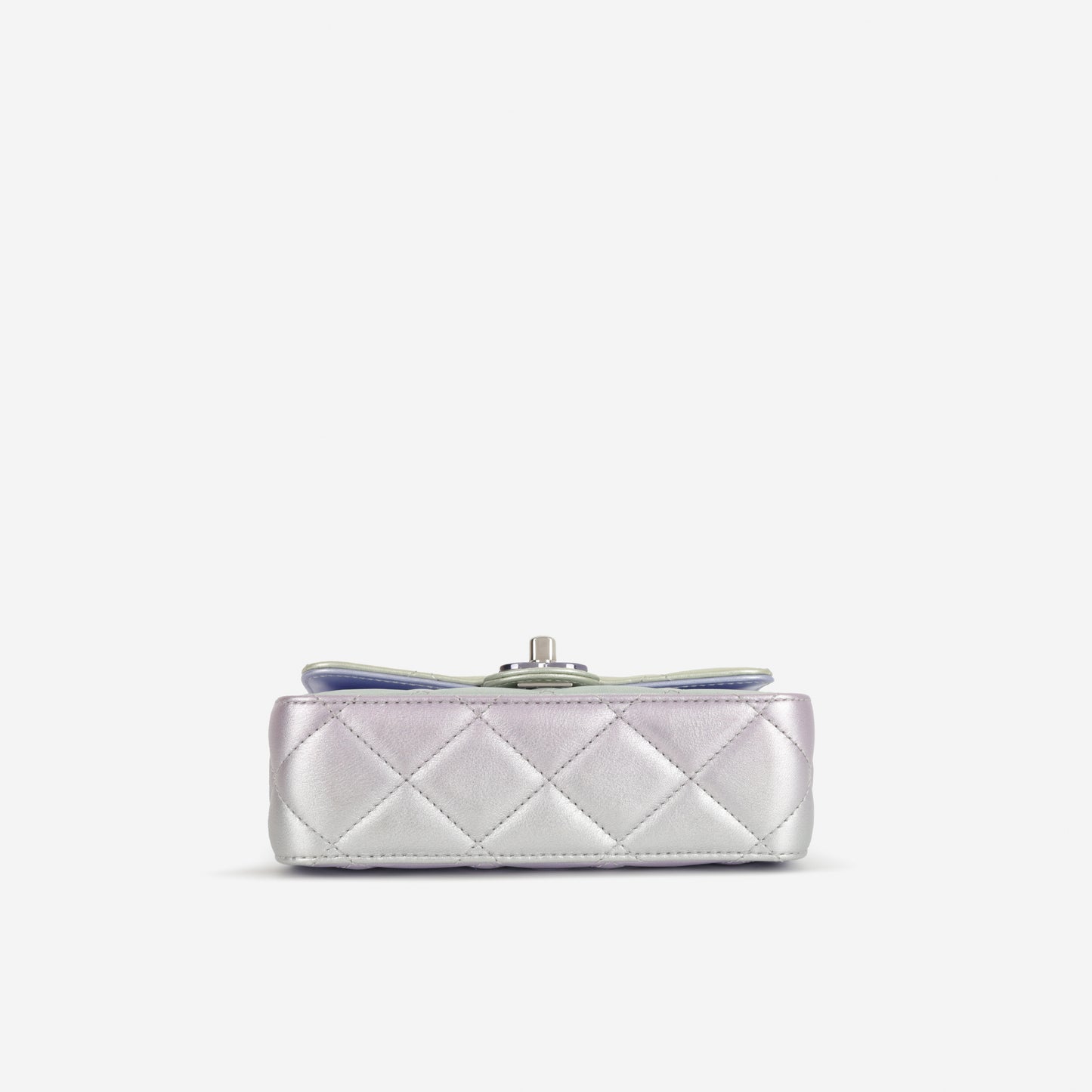 Chanel Classic Mini Wristlet Clutch - Iridescent Rainbow Calfskin | Silver Hardware