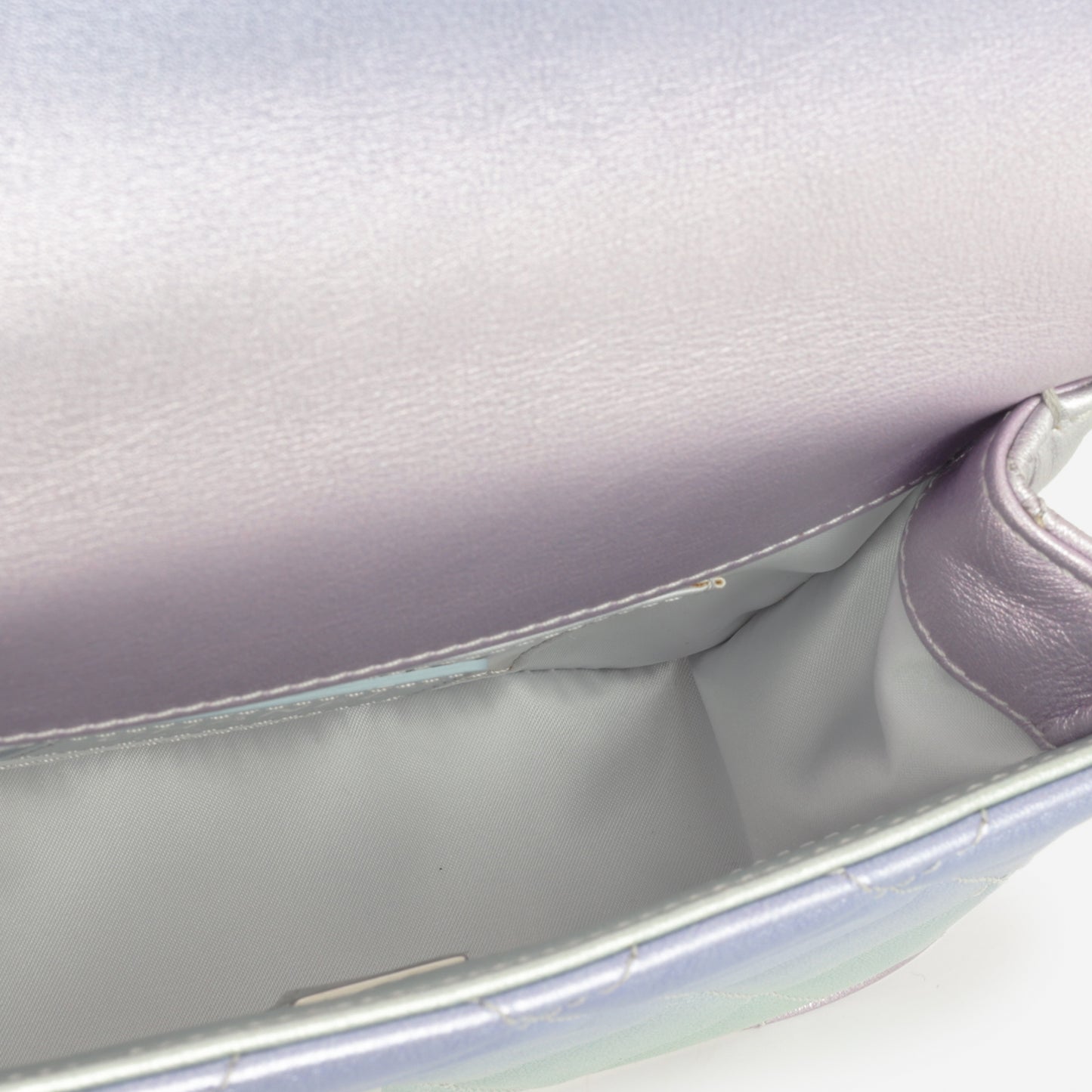 Chanel Classic Mini Wristlet Clutch - Iridescent Rainbow Calfskin | Silver Hardware