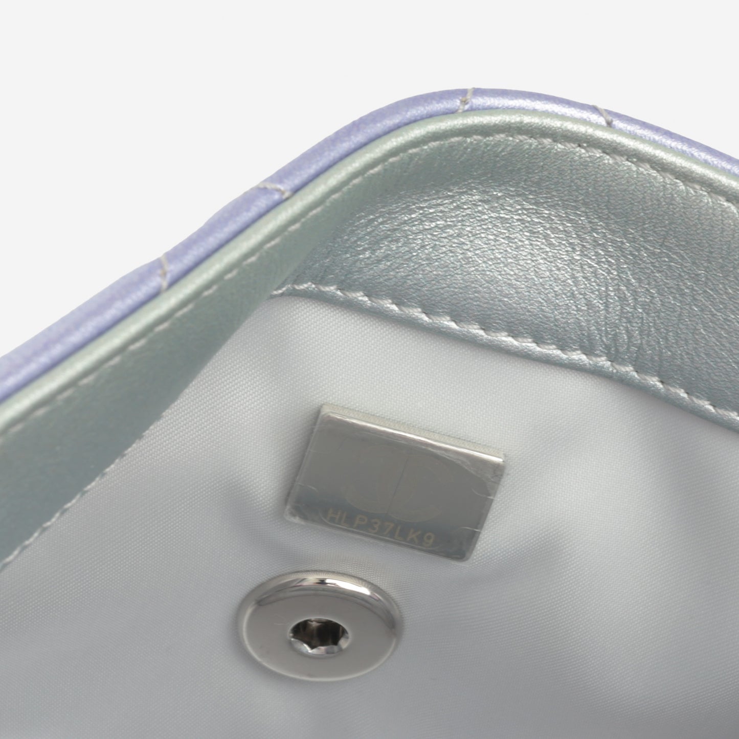 Chanel Classic Mini Wristlet Clutch - Iridescent Rainbow Calfskin | Silver Hardware