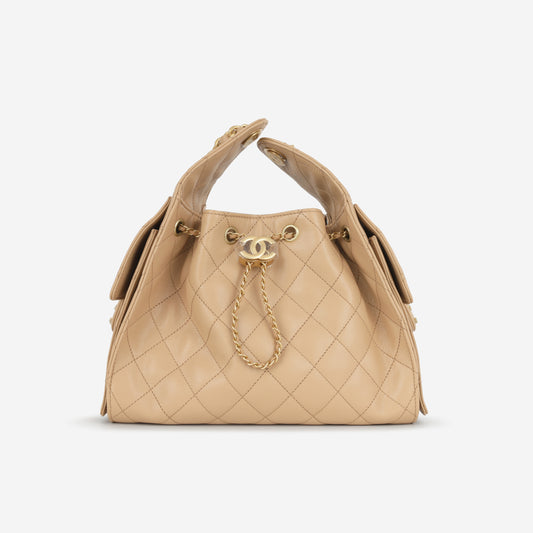 Chanel Small 25 Hobo - Dark Beige Caviar | Gold Hardware
