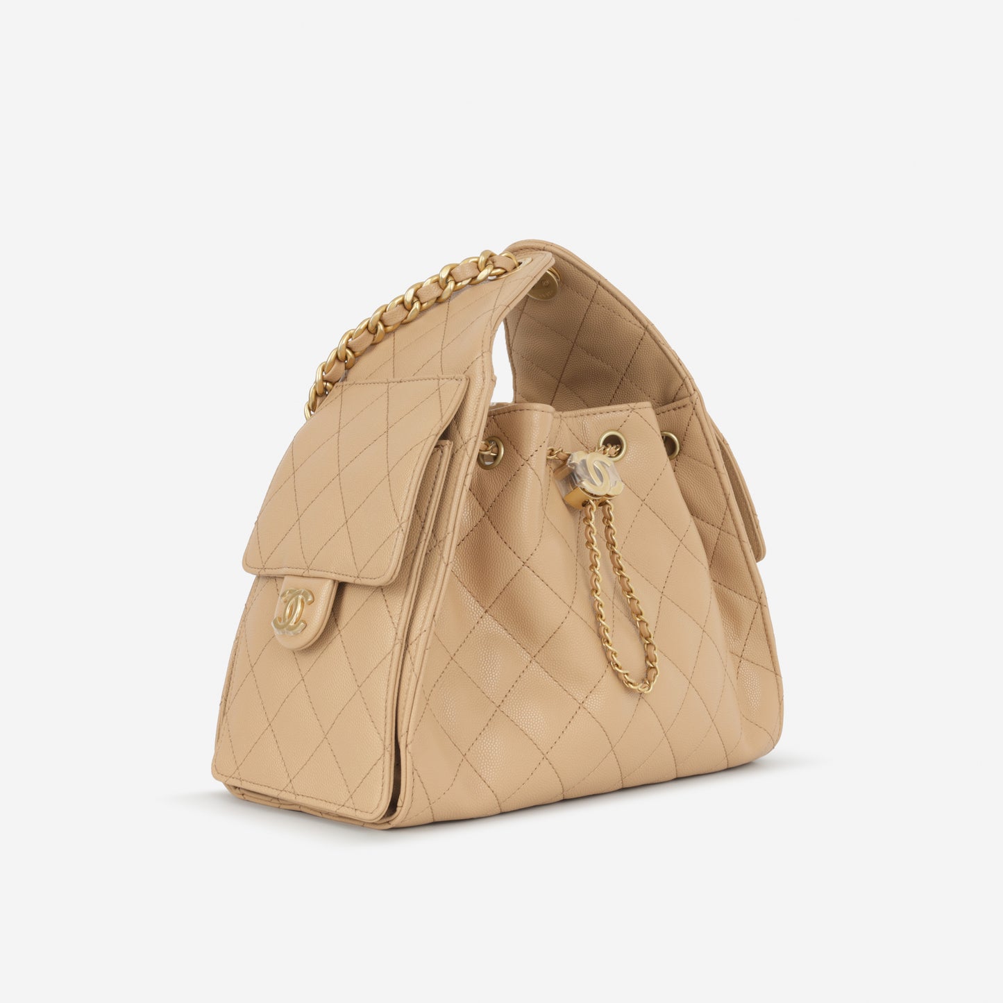 Chanel Small 25 Hobo - Dark Beige Caviar | Gold Hardware