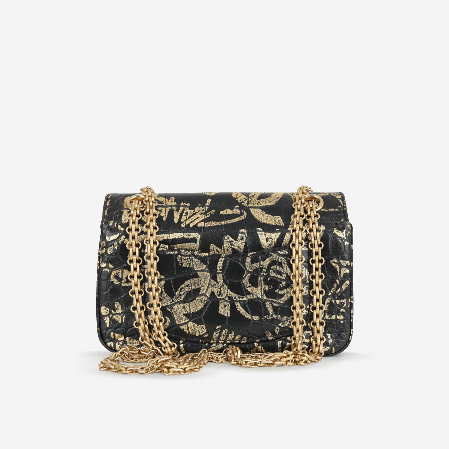 Chanel Mini 2.55 Reissue 224 - Graffiti Croc Embossed | Gold Hardware