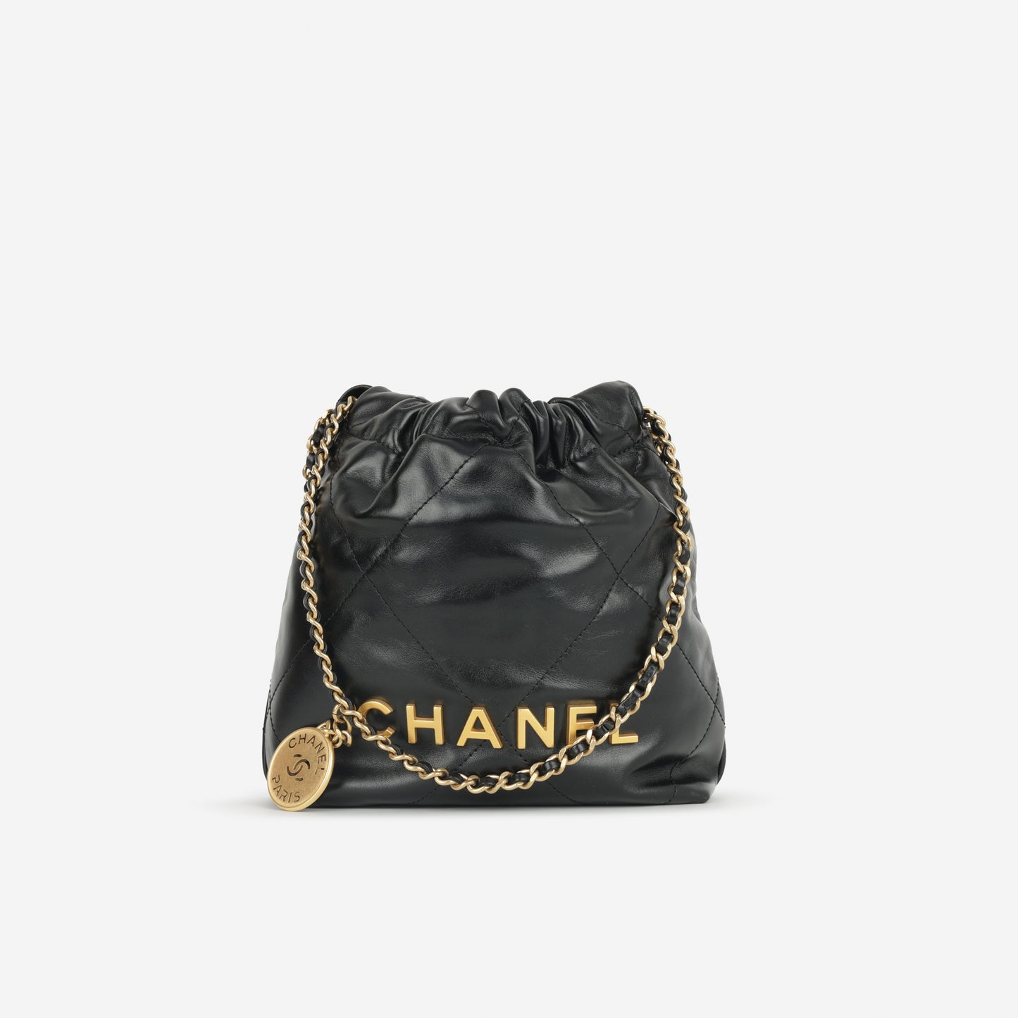 Chanel Mini 22 - Black Calfskin | Gold Hardware
