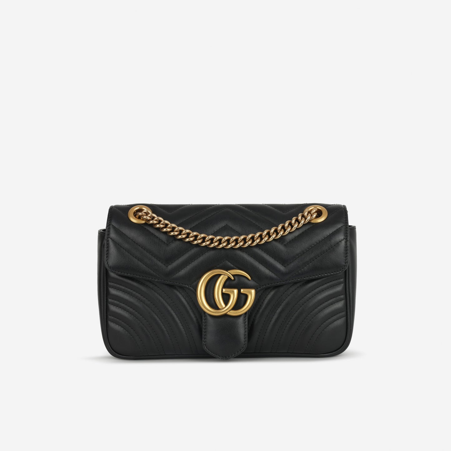 Gucci Medium GG Marmont - Black Calfskin | Gold Hardware