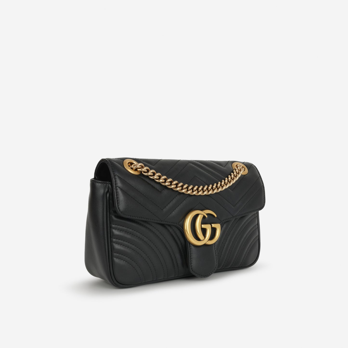 Gucci Medium GG Marmont - Black Calfskin | Gold Hardware