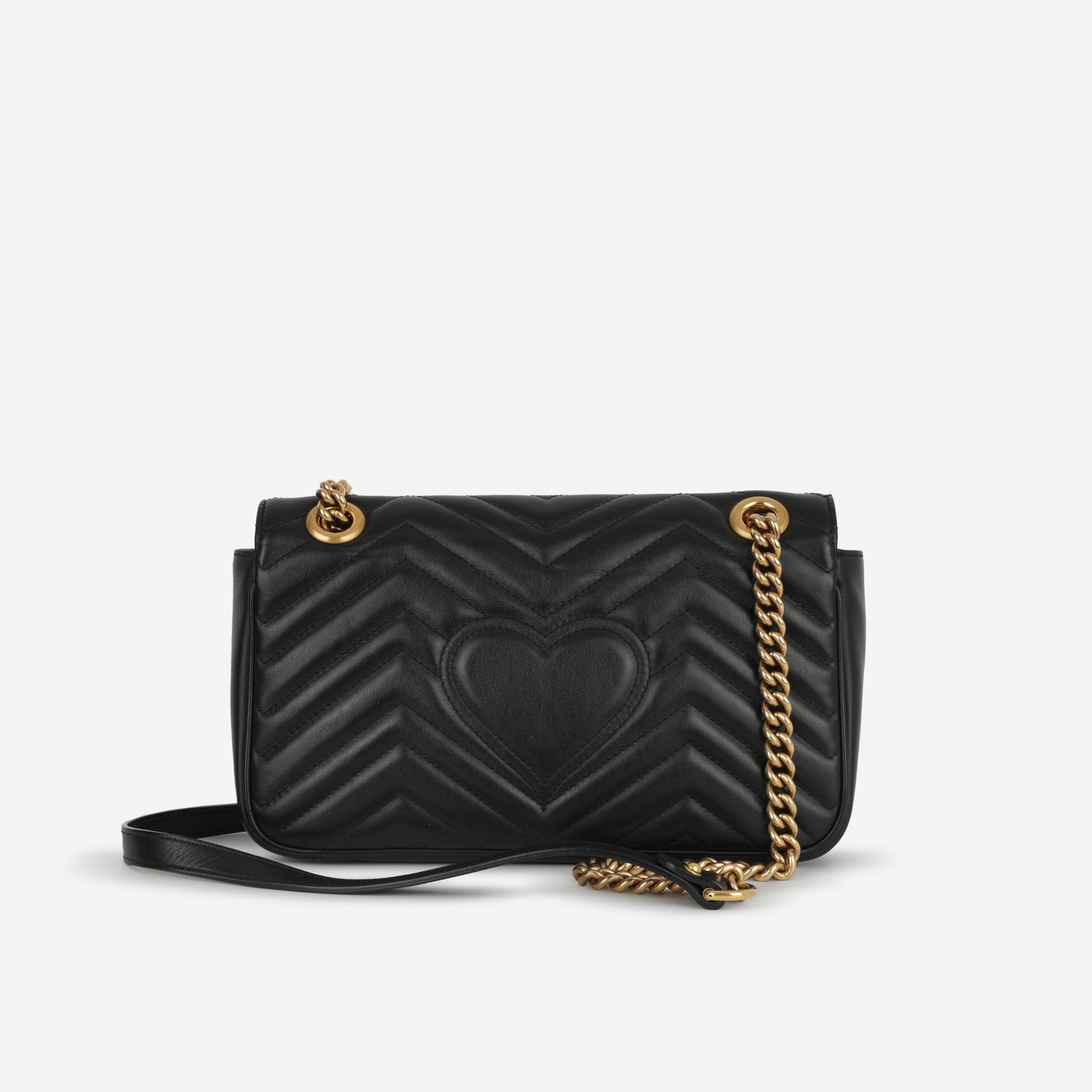 Gucci Medium GG Marmont - Black Calfskin | Gold Hardware