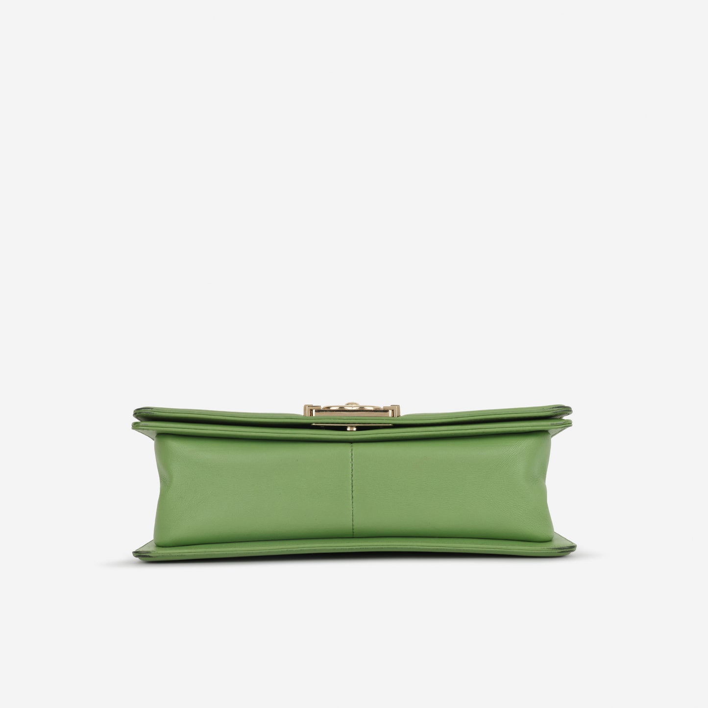 Chanel Old Medium Boy Bag - Green Quilted Lambskin | Champagne Gold Hardware