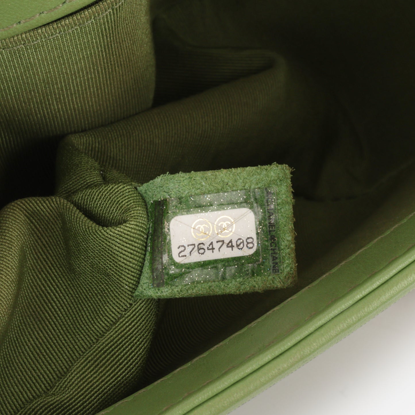 Chanel Old Medium Boy Bag - Green Quilted Lambskin | Champagne Gold Hardware