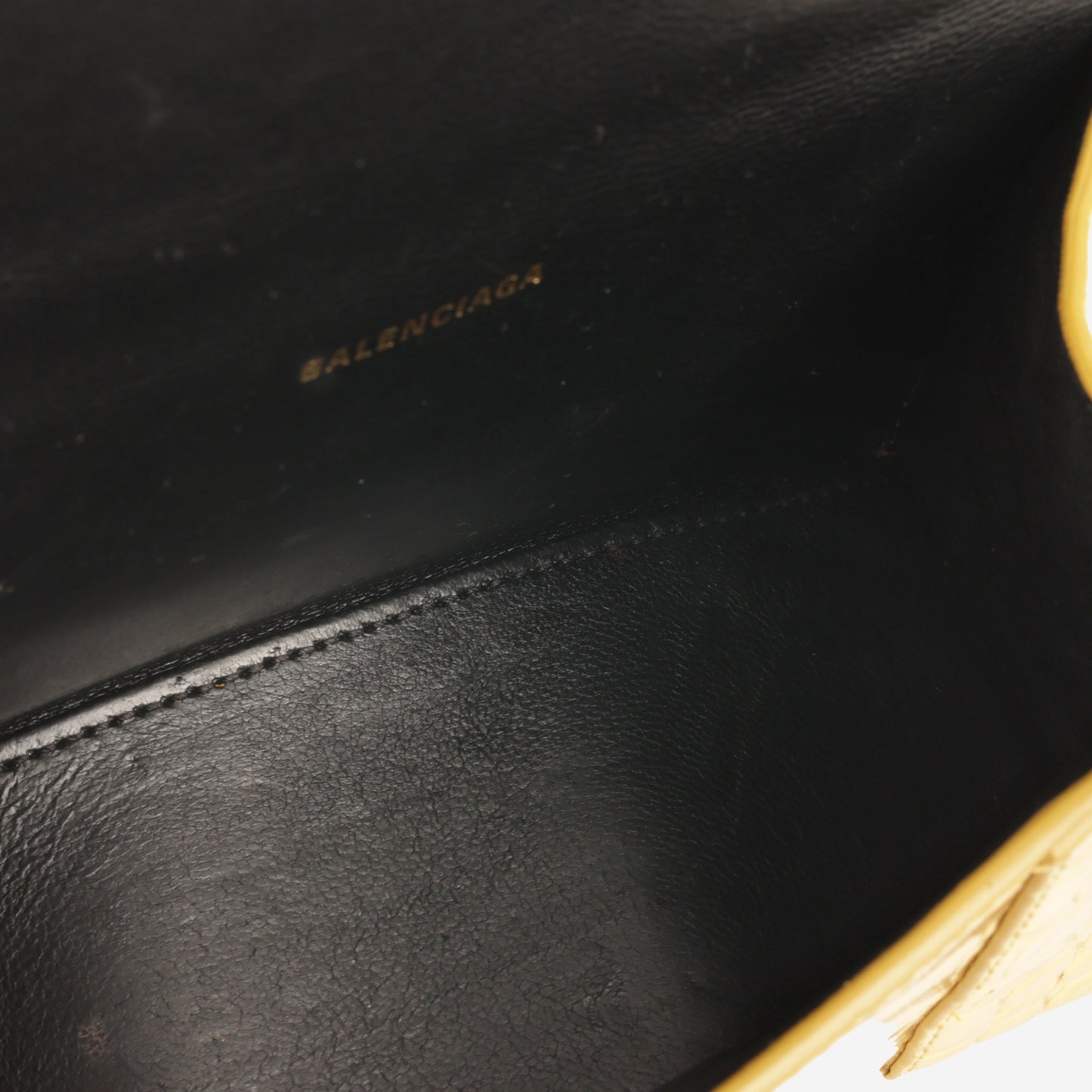 Balenciaga XS Hourglass - Gold Croc Embossed Calfskin | Gold Hardware