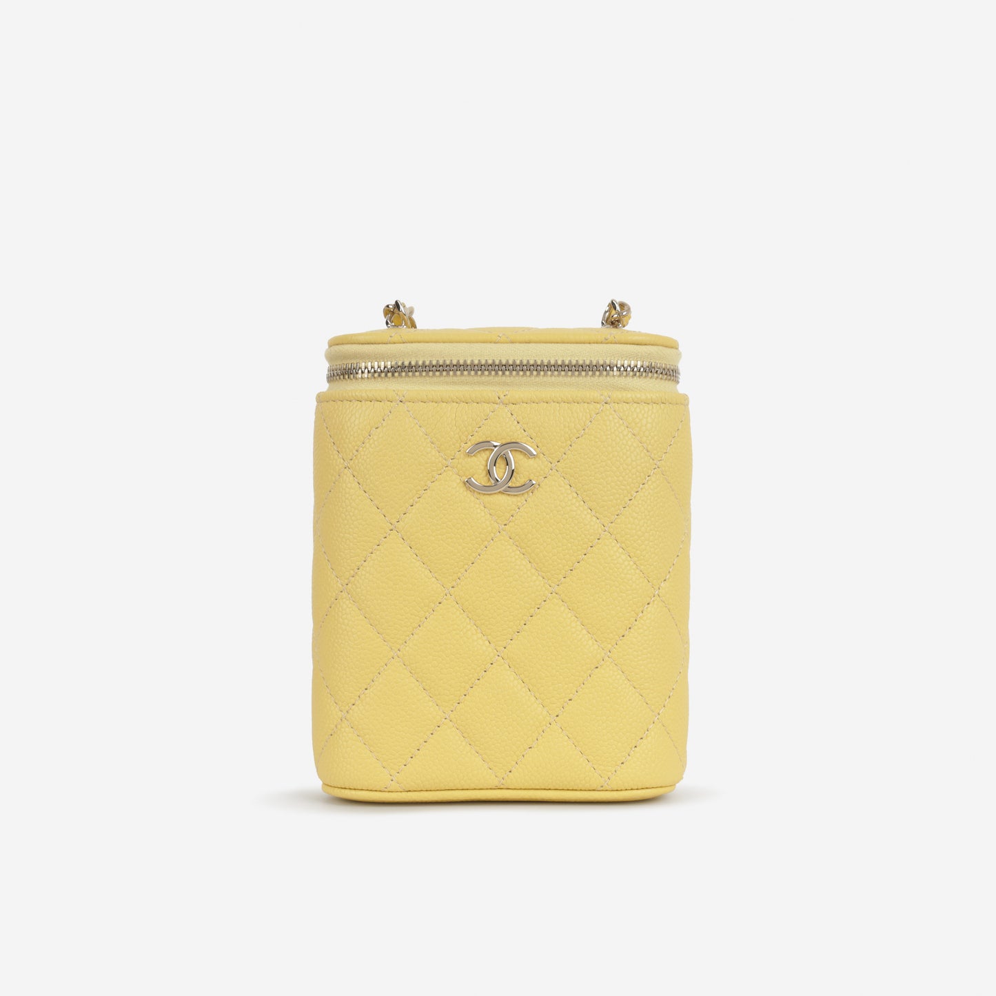 Chanel Mini Vertical Vanity on Chain - Yellow Caviar | Champagne Gold Hardware
