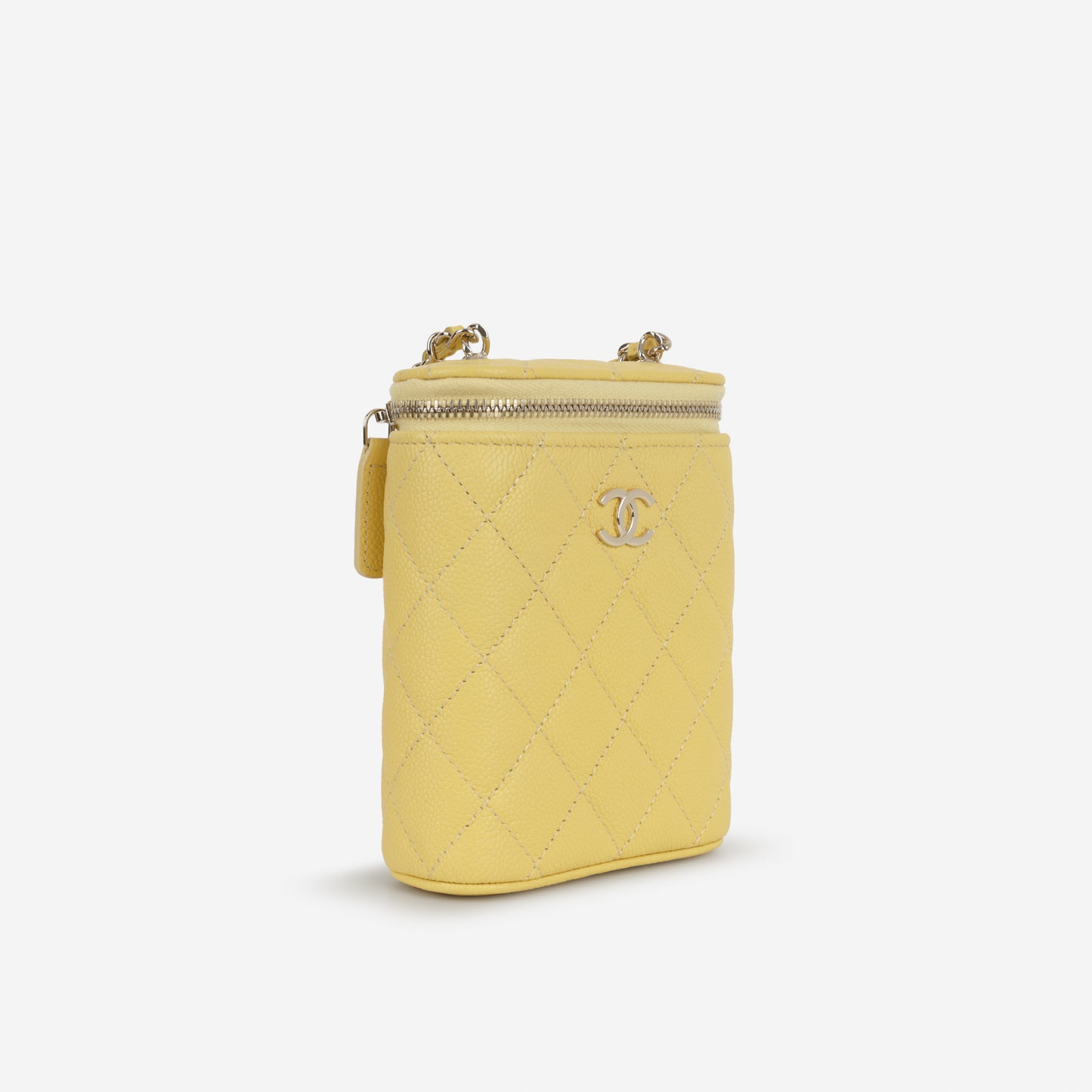Chanel Mini Vertical Vanity on Chain - Yellow Caviar | Champagne Gold Hardware