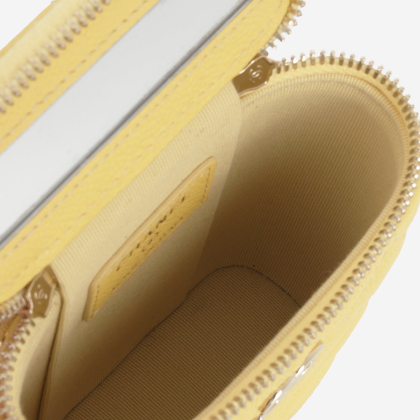 Chanel Mini Vertical Vanity on Chain - Yellow Caviar | Champagne Gold Hardware