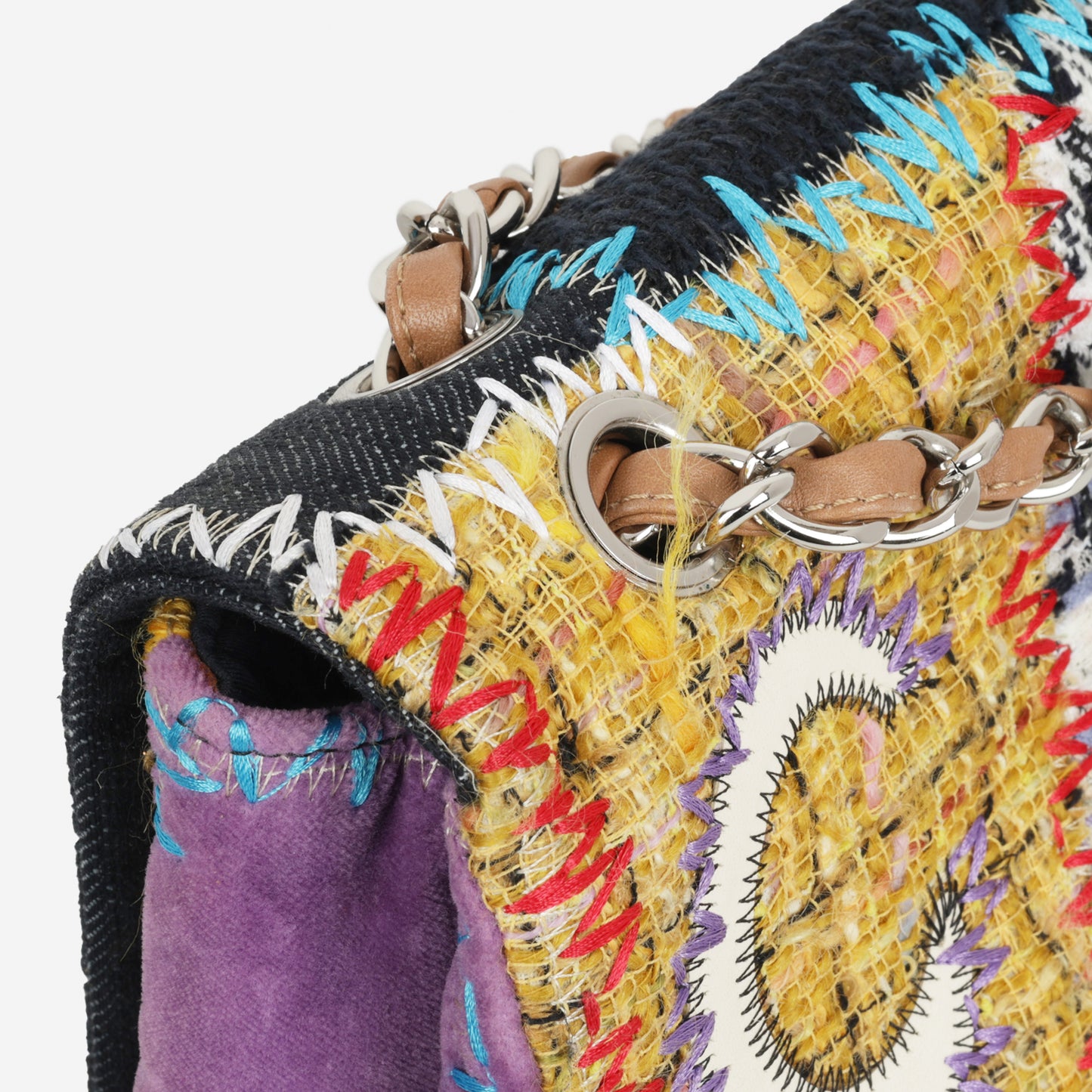 Chanel Single Flap Jumbo - Multi Patchwork | Silver Hardware