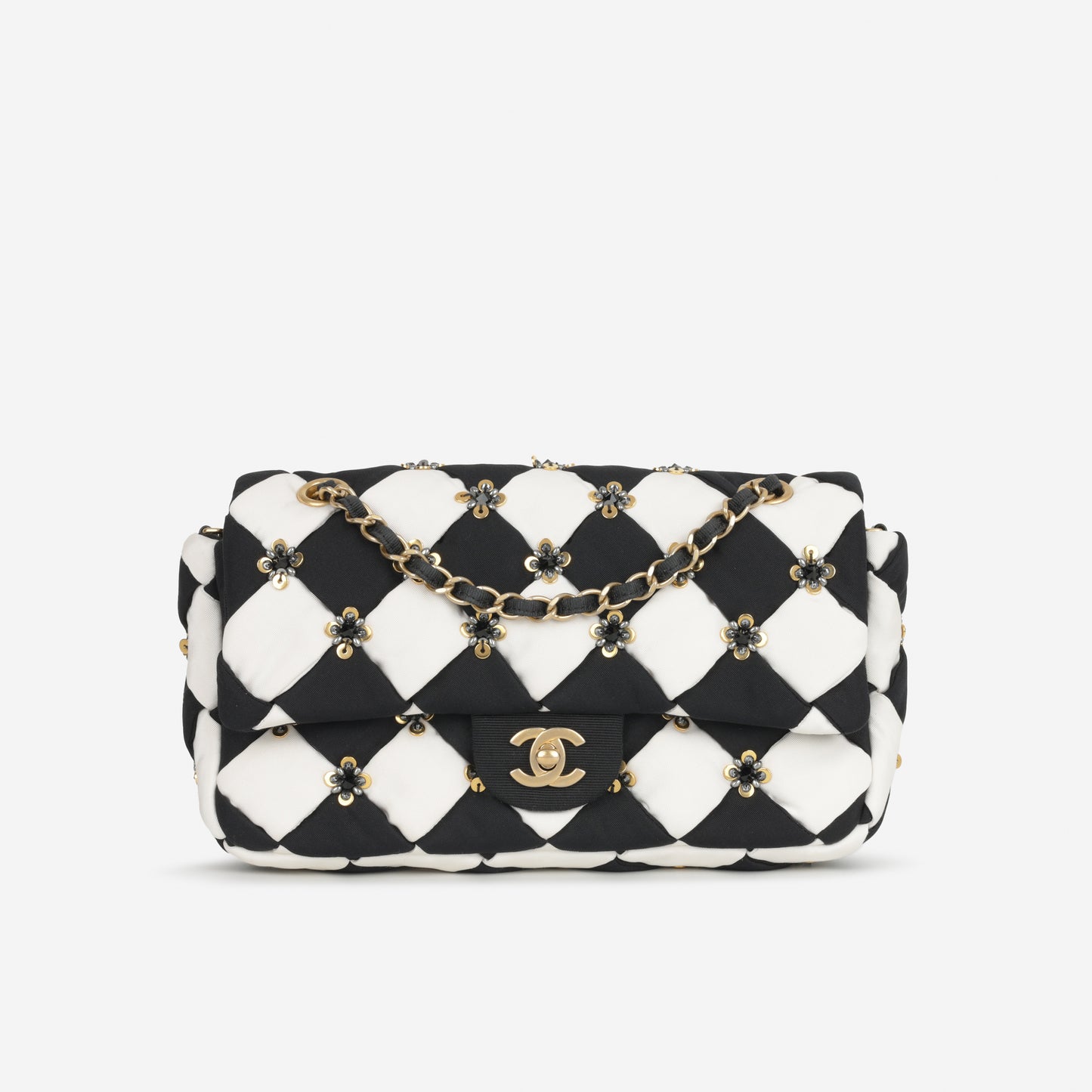 Chanel Metiers D'art Fall 2021 Flap - Black / White Fabric | Gold Hardware