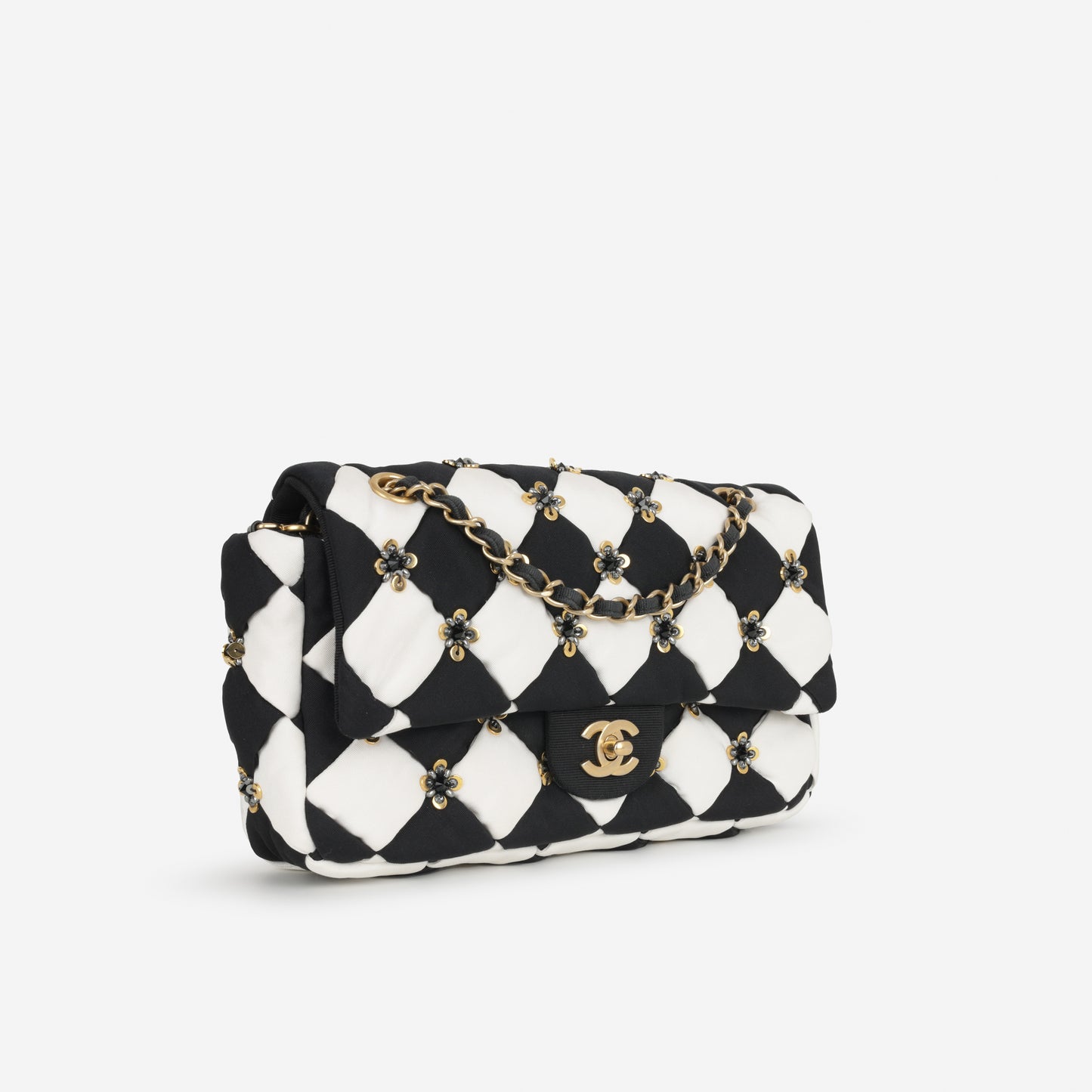 Chanel Metiers D'art Fall 2021 Flap - Black / White Fabric | Gold Hardware