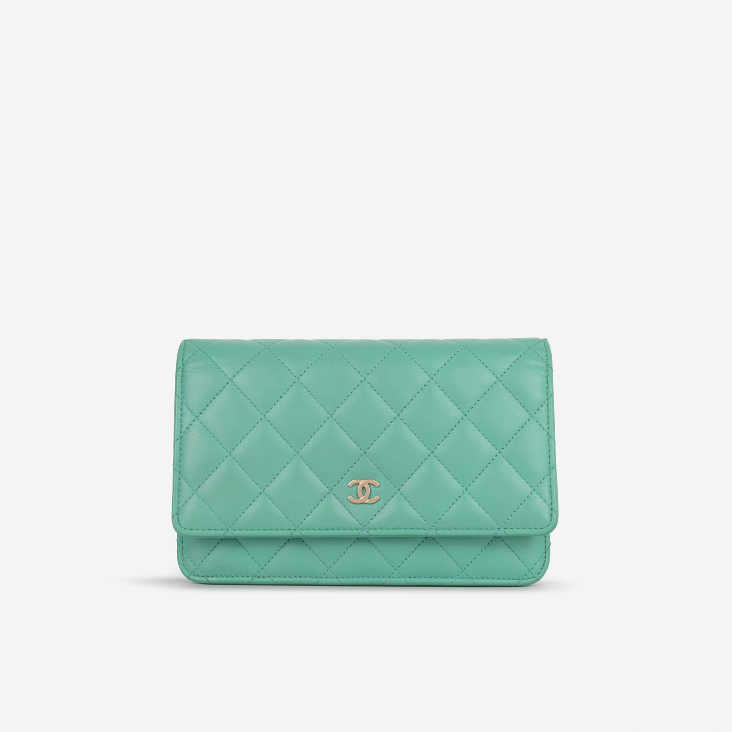 Chanel Classic Wallet on Chain - Teal Lambskin | Champagne Gold Hardware