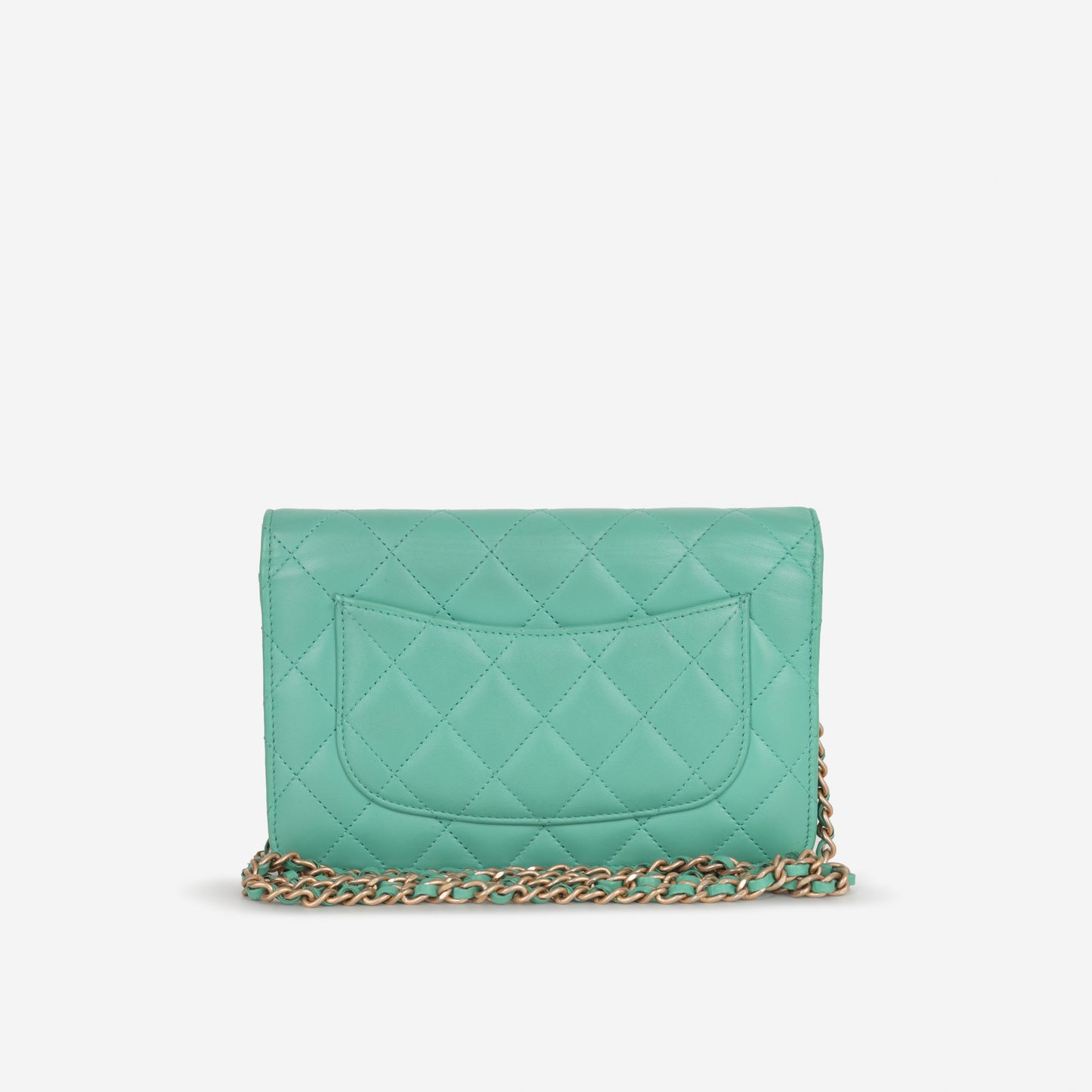 Chanel Classic Wallet on Chain - Teal Lambskin | Champagne Gold Hardware