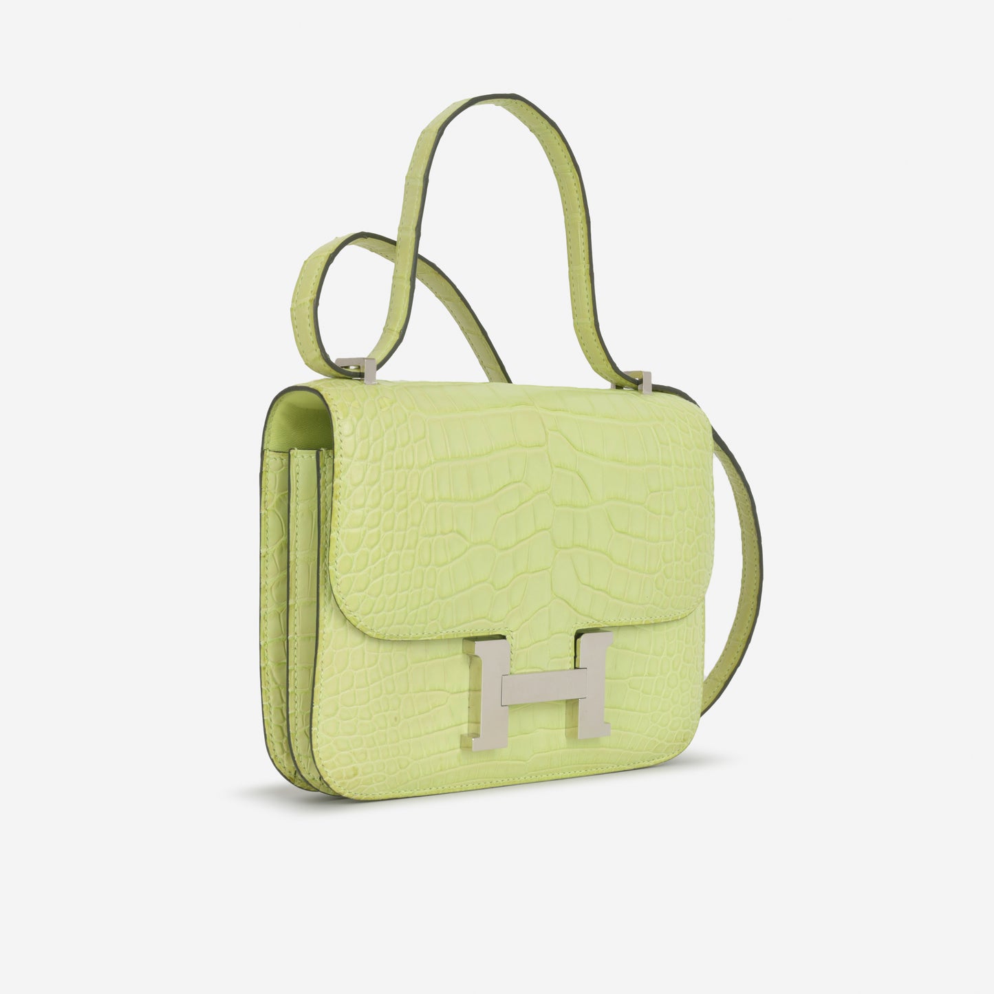 Hermès Constance 18 - Jaune Bourgeon Matte Alligator Mississippisis | Palladium Hardware