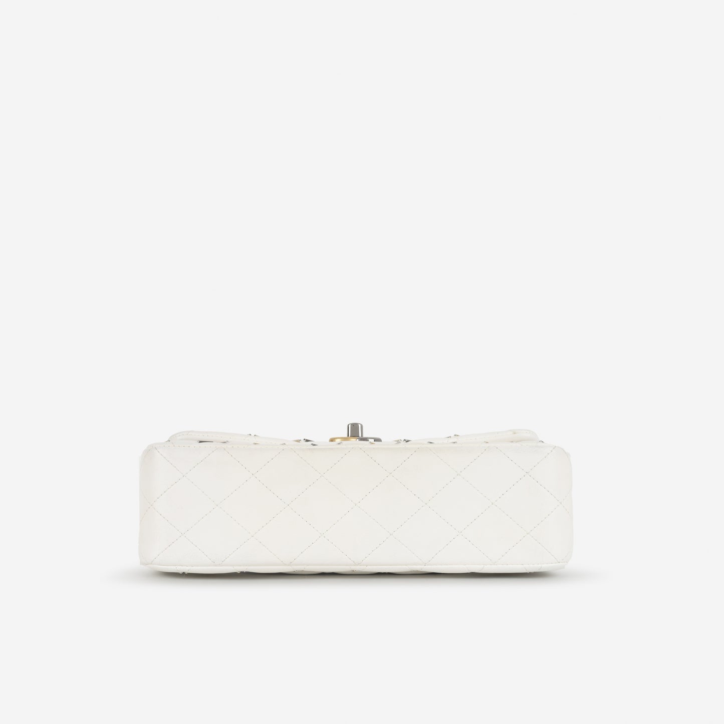 Chanel Small Matelasse Classic Flap - White Lambskin | Bi-colour Hardware