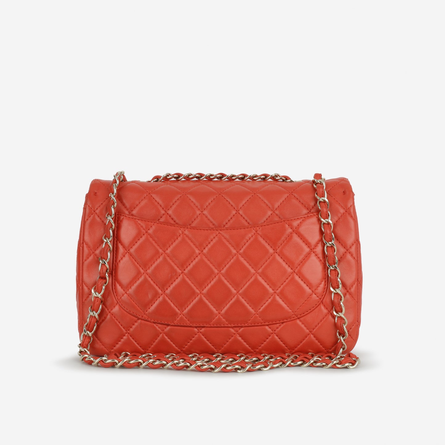 Chanel Classic Jumbo Double Flap - Red Lambskin | Silver Hardware