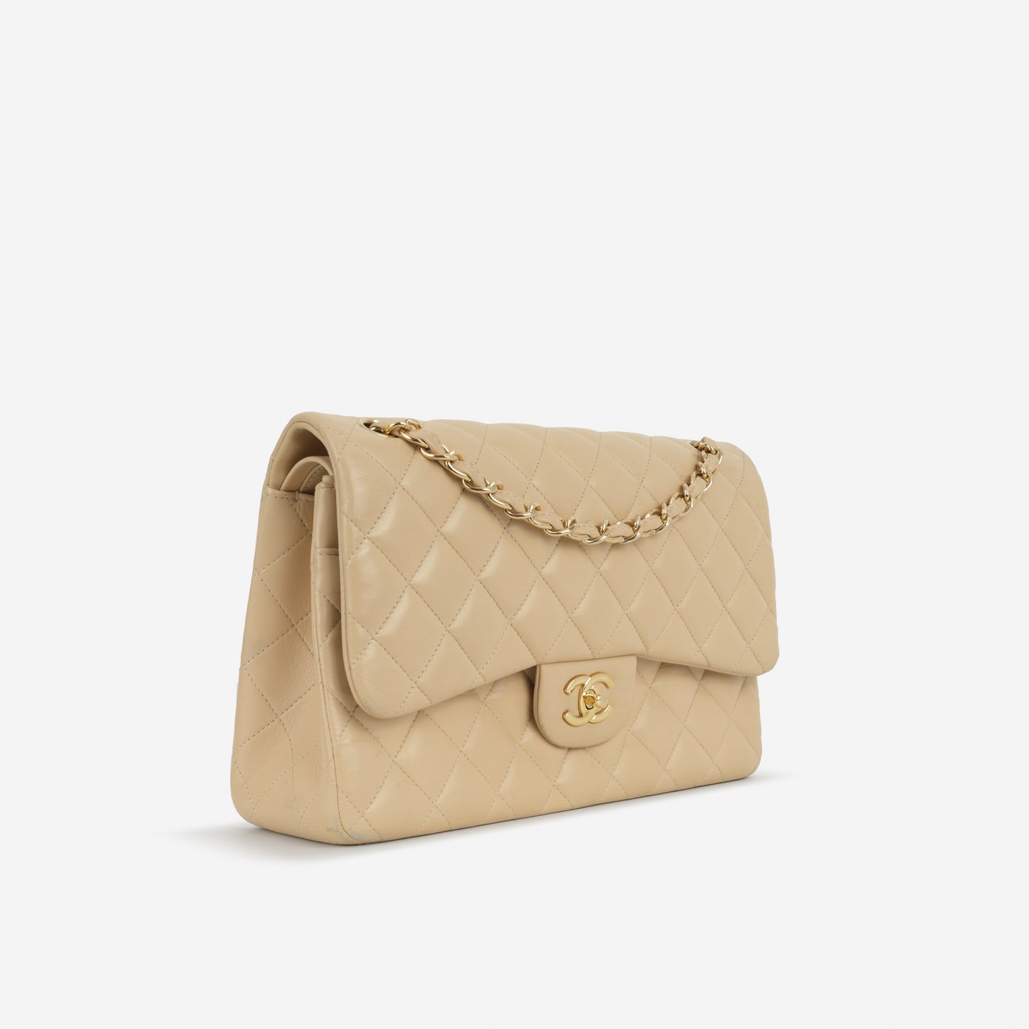 Chanel Classic Jumbo Double Flap - Beige Lambskin | Gold Hardware