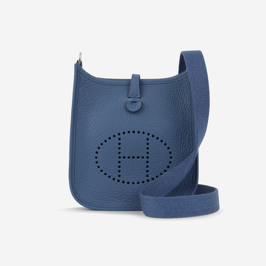 Hermès Evelyne TPM - Blue Tie Clemence | Palladium Hardware