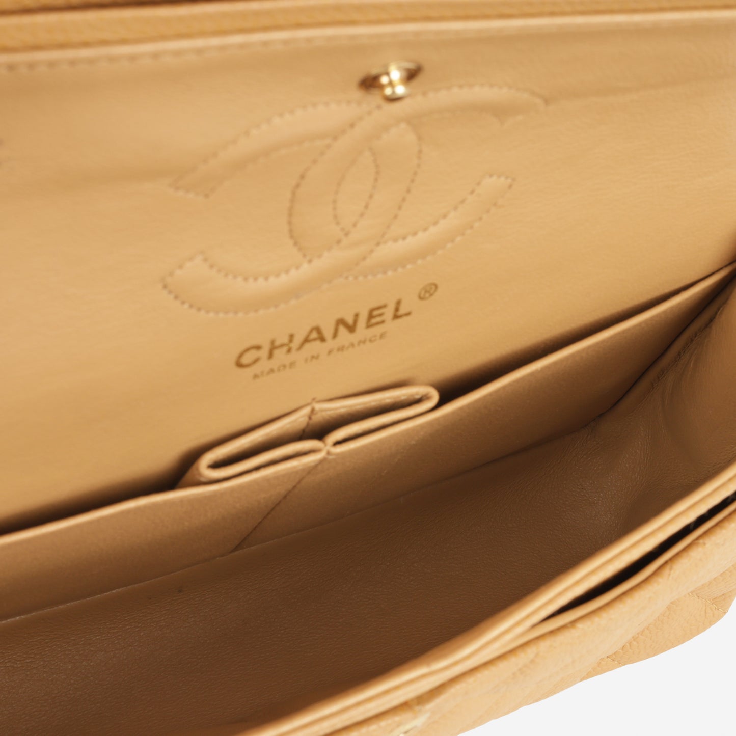 Chanel Vintage Small Classic Flap - Beige Caviar | Gold Hardware