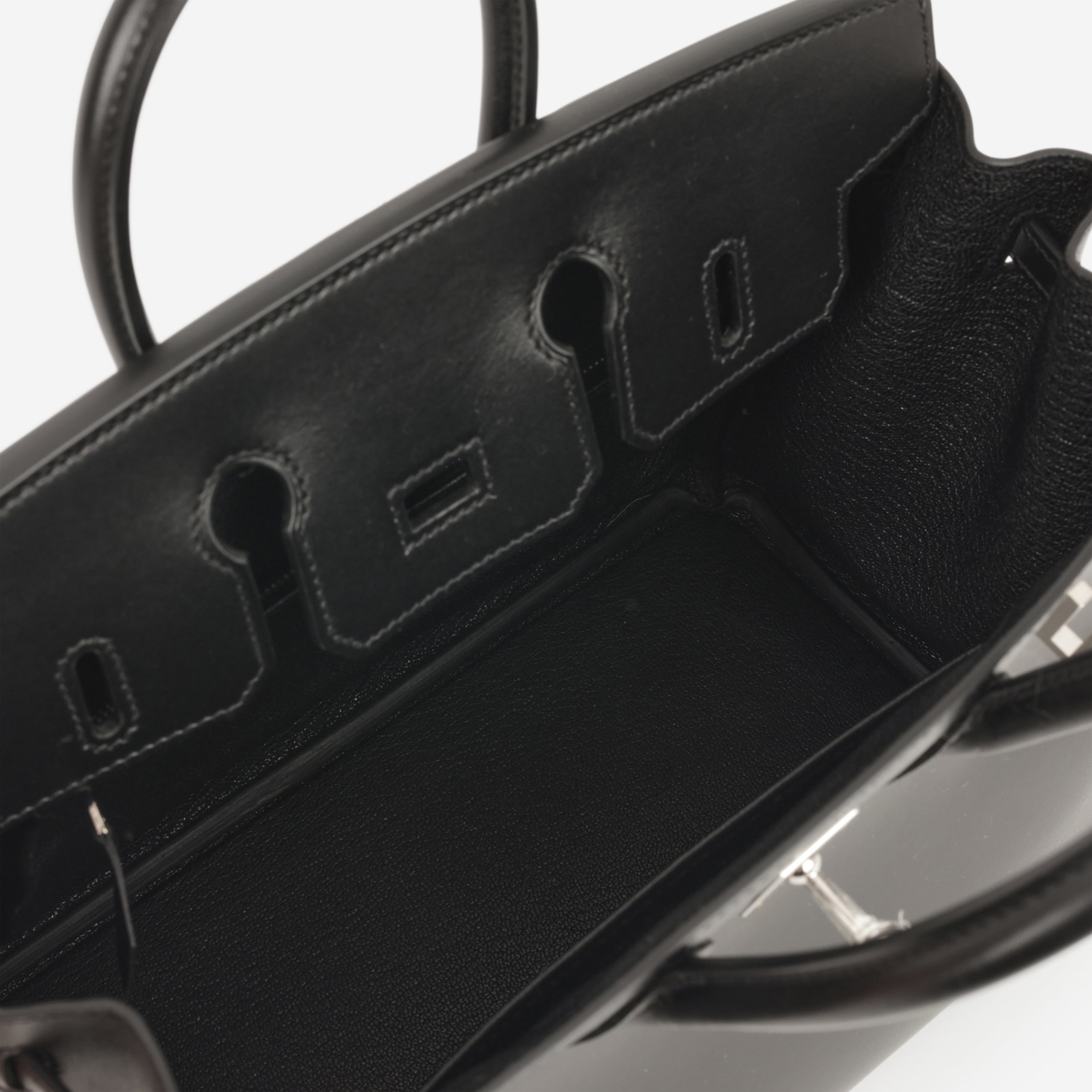 Rare Hermès Birkin 25 Black Tadelakt - Palladium Hardware