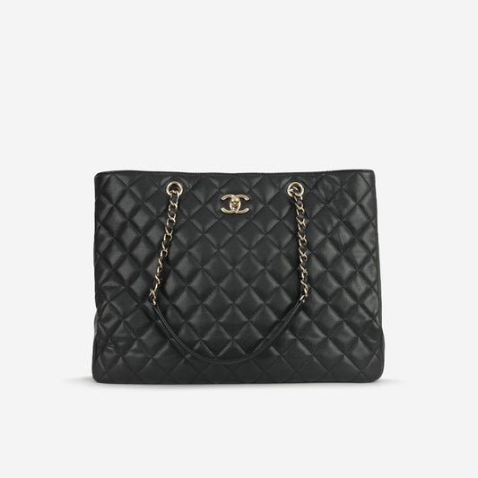 Chanel Timeless CC Shopping Tote - Black Caviar | Champagne Gold Hardware