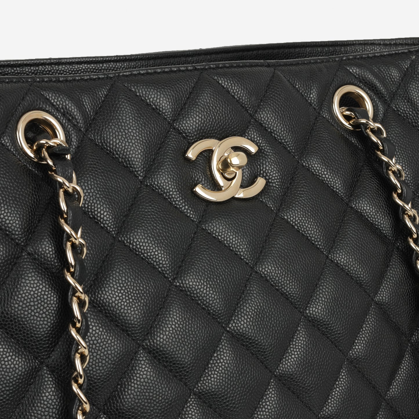 Chanel Timeless CC Shopping Tote - Black Caviar | Champagne Gold Hardware