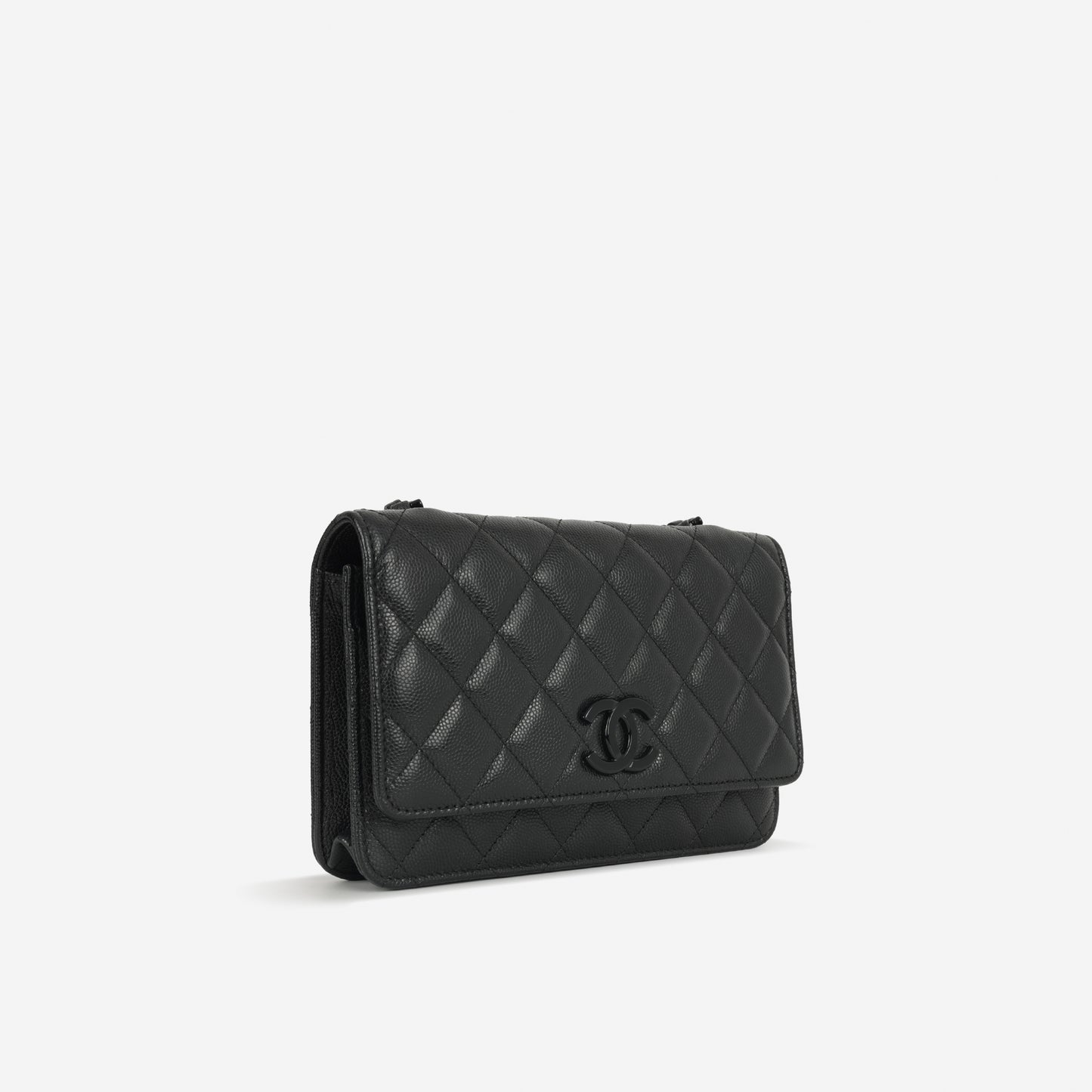 Chanel Seasonal Wallet On Chain - So Black Caviar