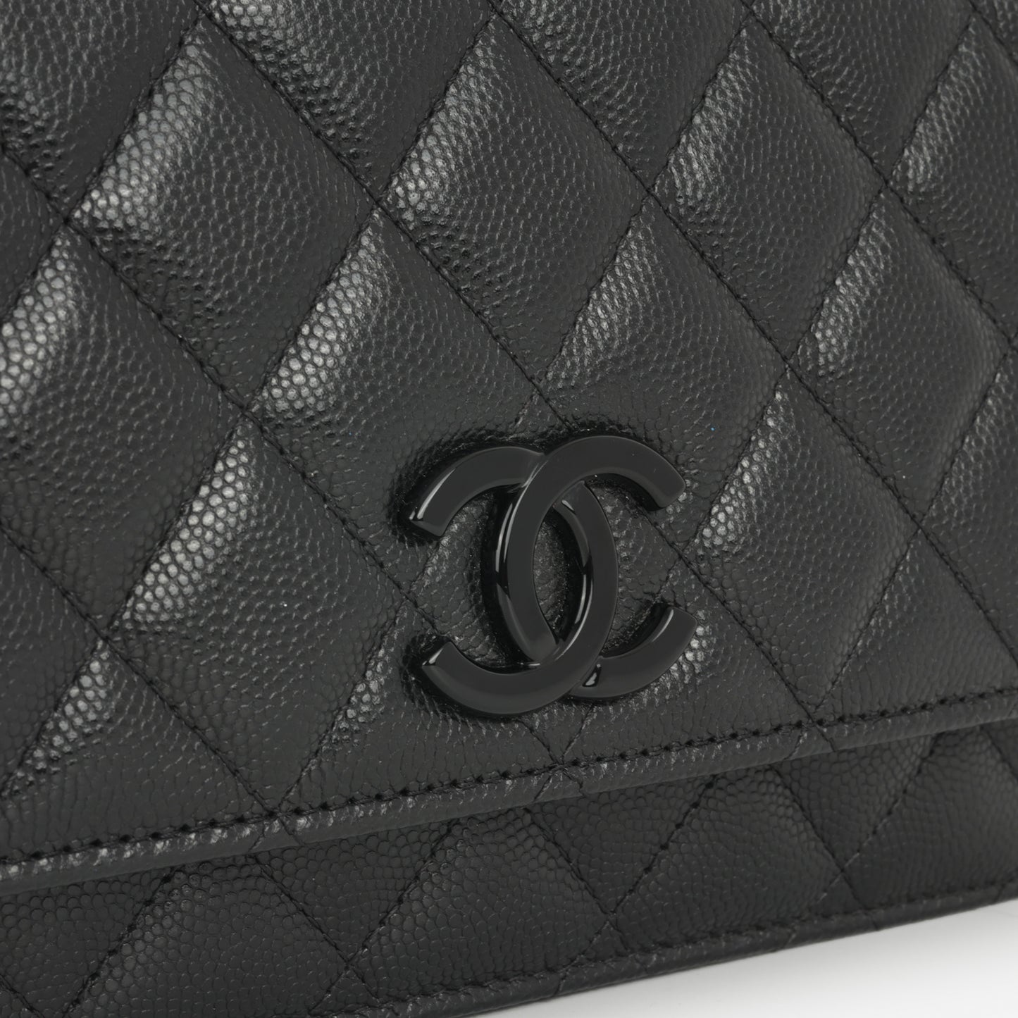 Chanel Seasonal Wallet On Chain - So Black Caviar