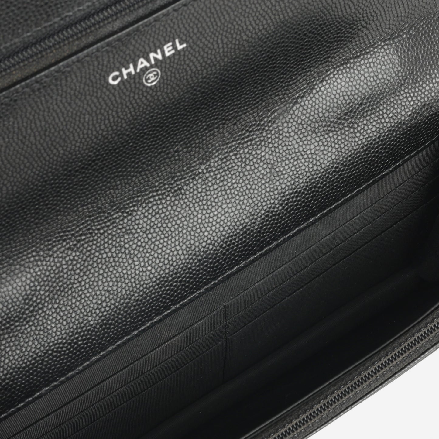 Chanel Seasonal Wallet On Chain - So Black Caviar