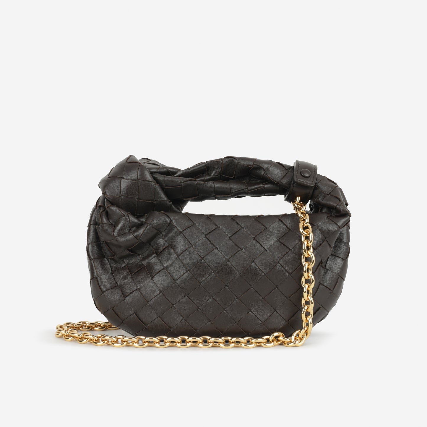 Bottega Mini Jodie Shoulder Bag - Fondant Intrecciato | Gold Hardware