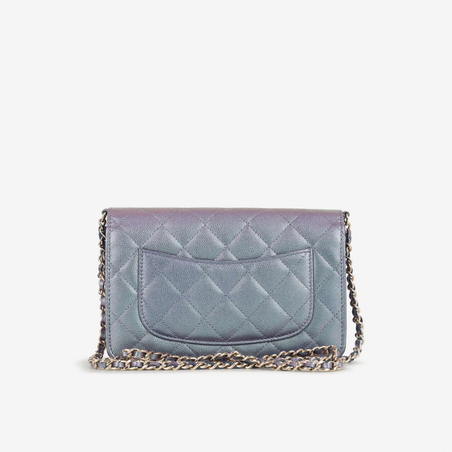 Chanel Classic Wallet on Chain - Iridescent Purple Caviar | Champagne Gold Hardware