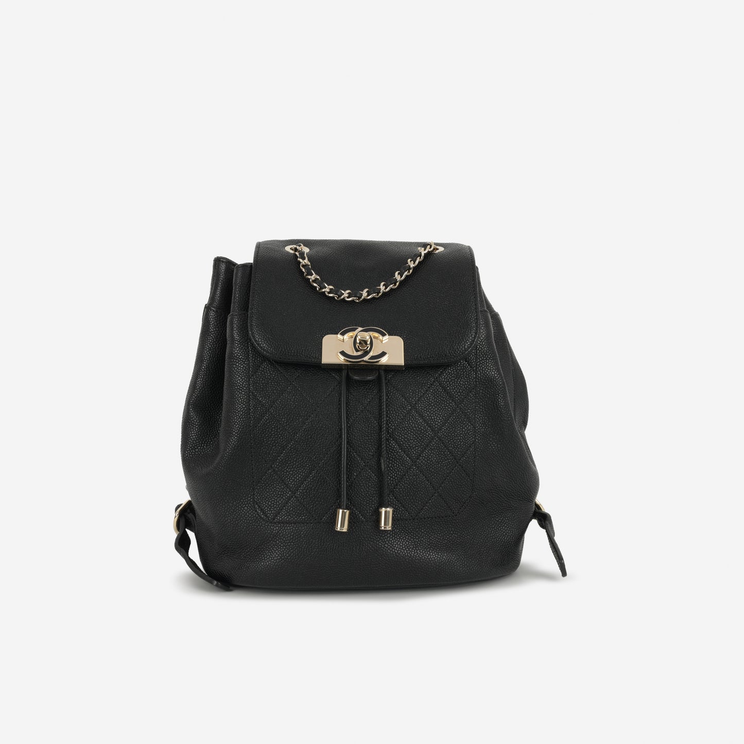 Chanel Matelasse Chain Backpack - Black Caviar | Champagne Gold Hardware