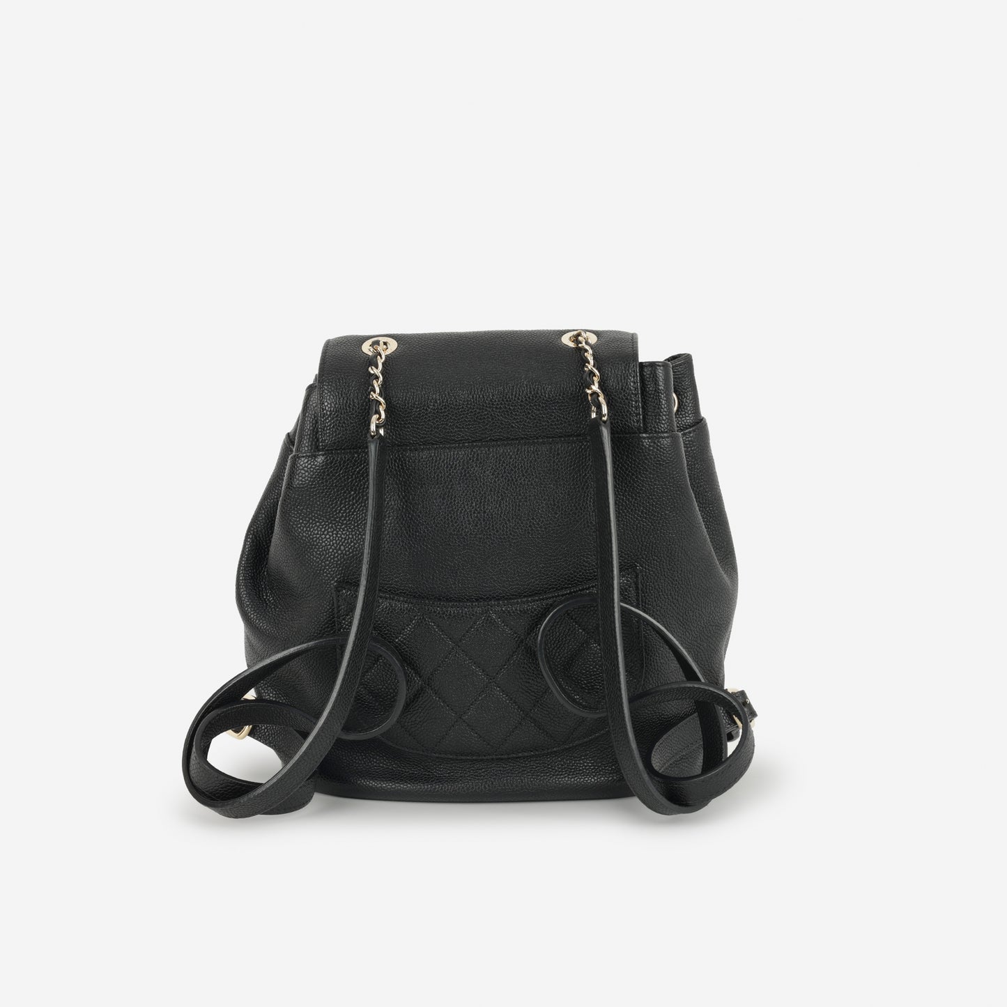 Chanel Matelasse Chain Backpack - Black Caviar | Champagne Gold Hardware