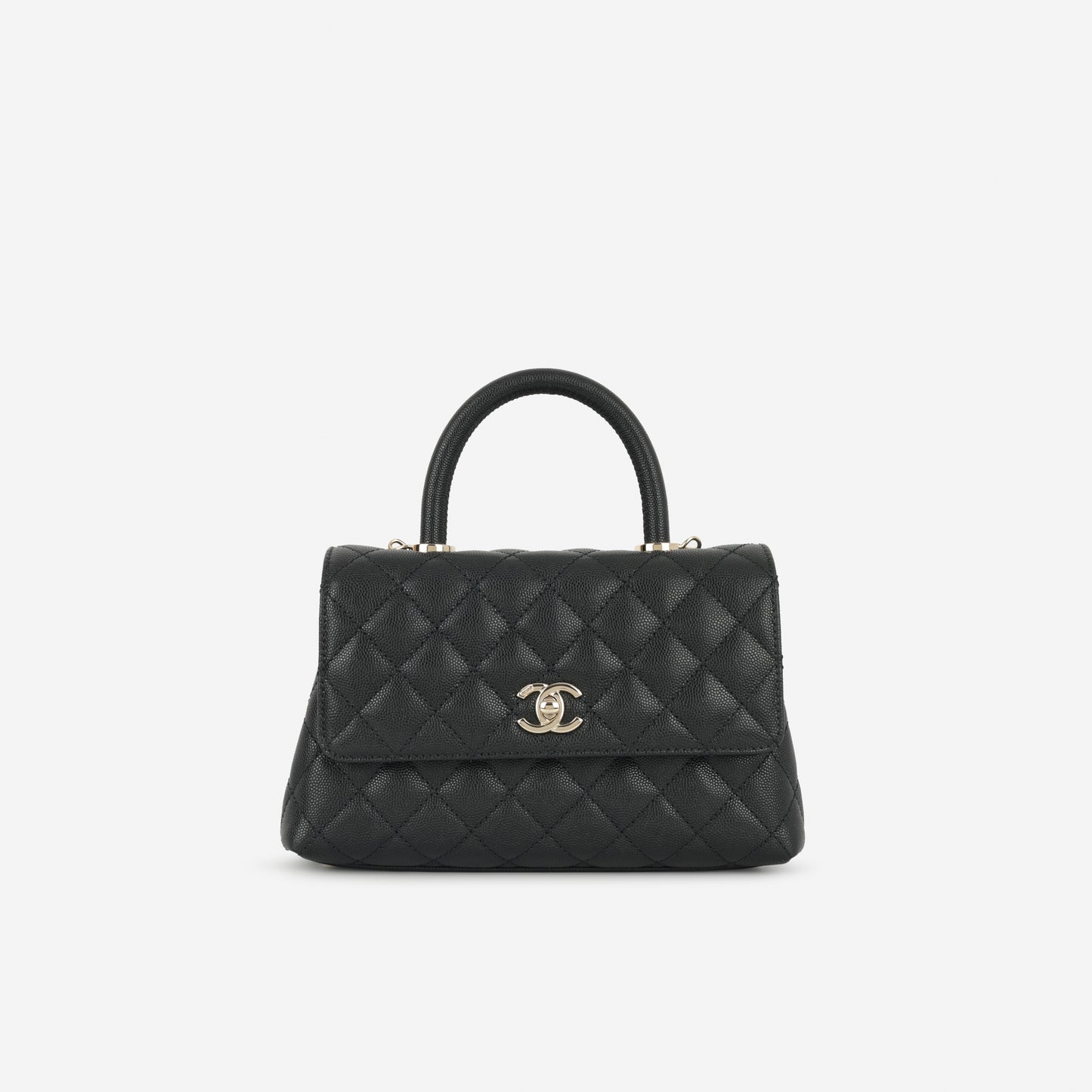 Chanel Small Coco Handle - Black Caviar | Champagne Gold Hardware