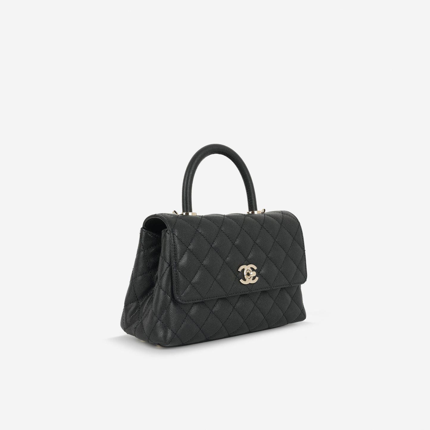 Chanel Small Coco Handle - Black Caviar | Champagne Gold Hardware