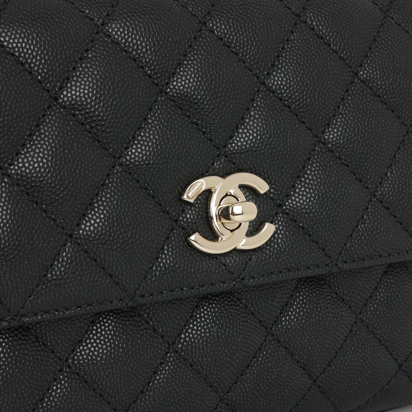 Chanel Small Coco Handle - Black Caviar | Champagne Gold Hardware
