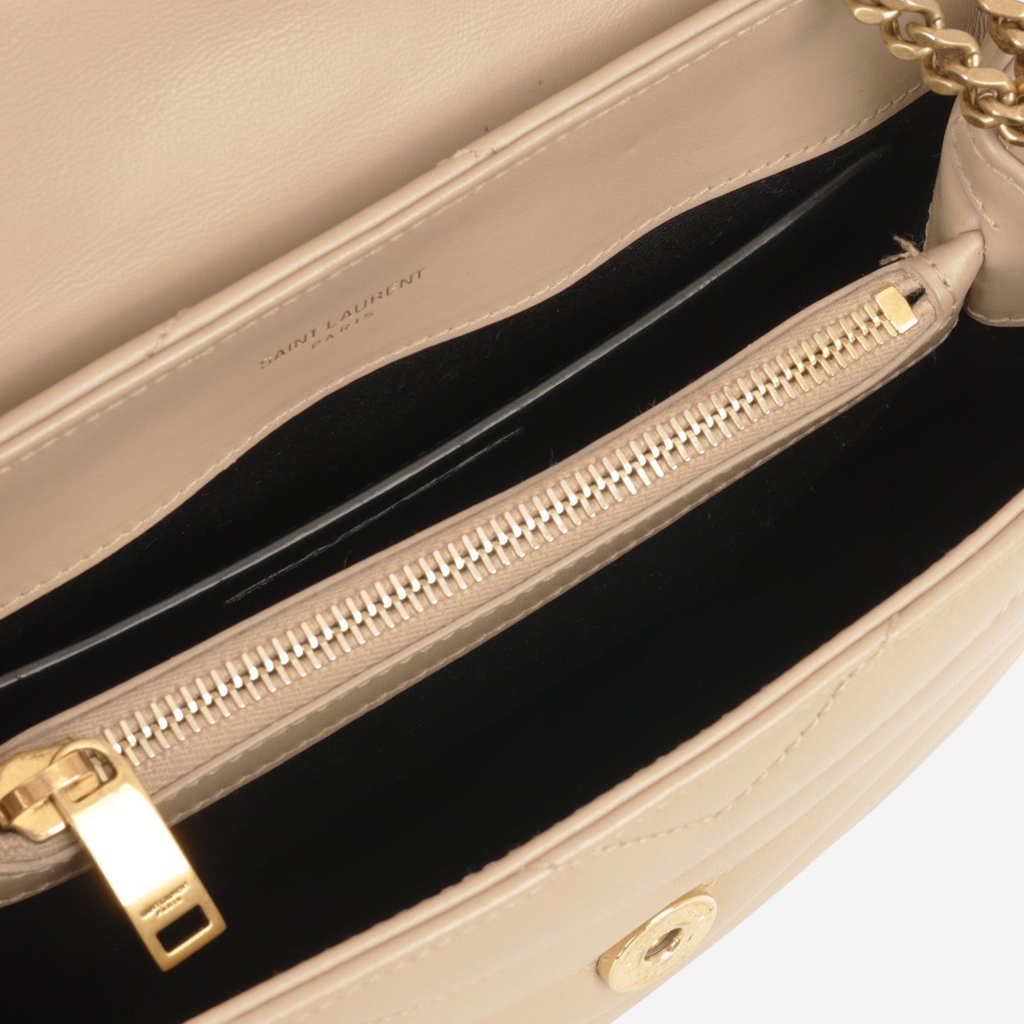 Saint Laurent Small Loulou - Beige Calfskin | Gold Hardware