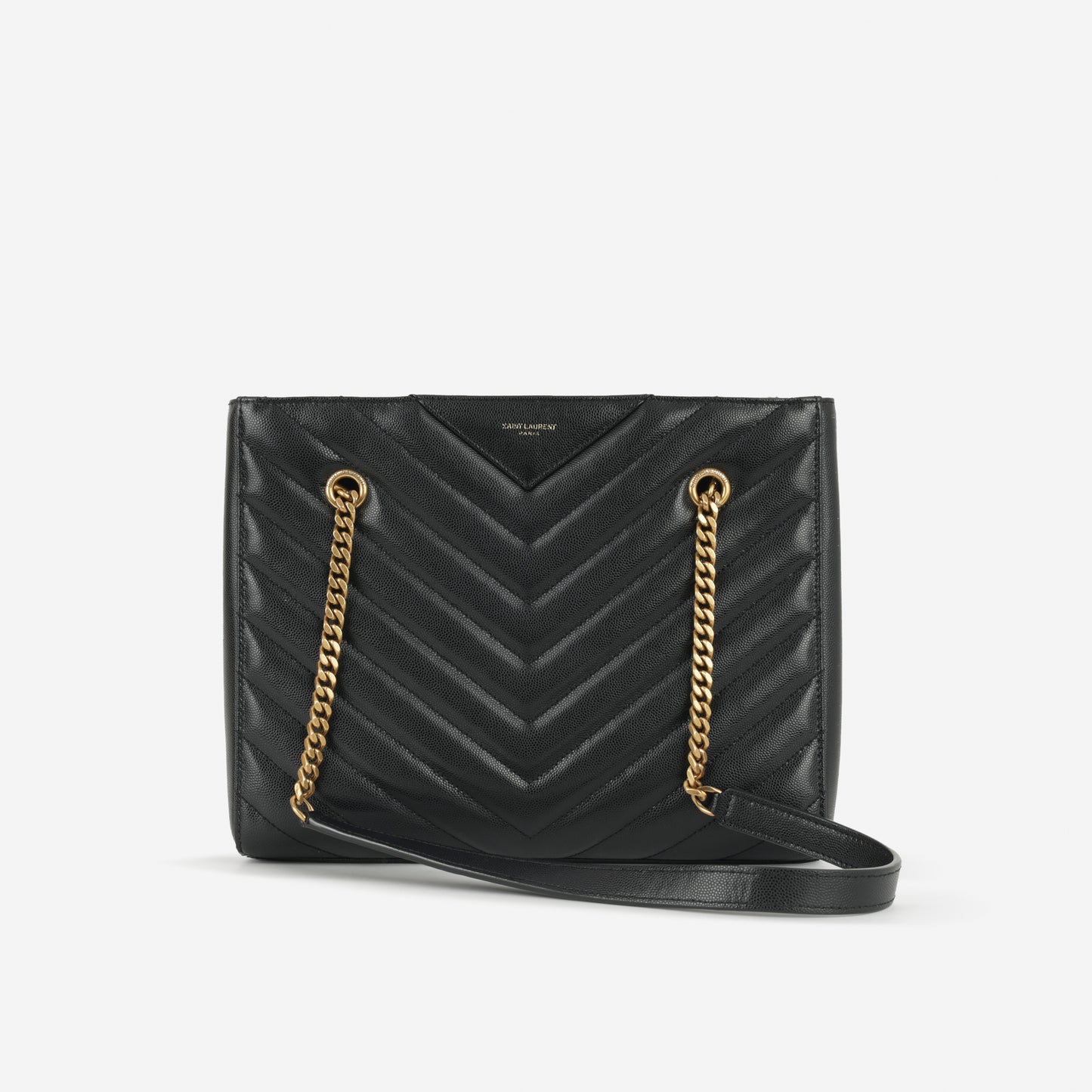 Saint Laurent Tribeca Shopper - Black Grained Calfskin | Gold Hardware