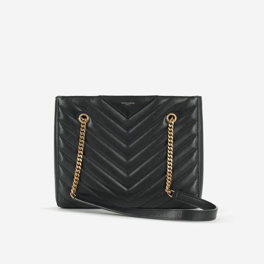 Saint Laurent Tribeca Shopper - Black Grained Calfskin | Gold Hardware